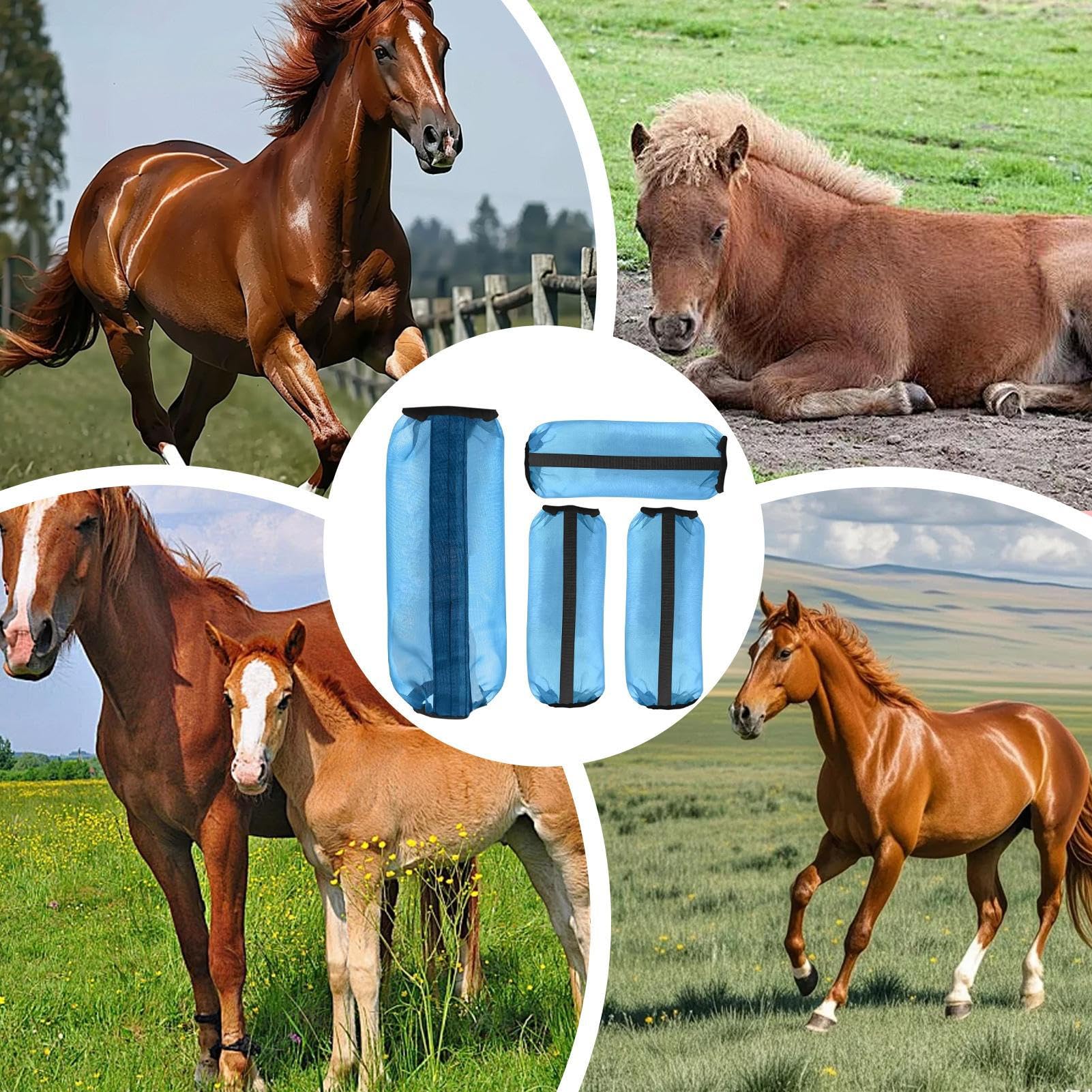 Botas para Caballos | 4 Piezas de Protectores de Pierna de Malla para Caballos - Polainas Equinas Cómodas | para Carreras, competiciones, Entrenamiento, Rancho, Granja y Patio — view 4