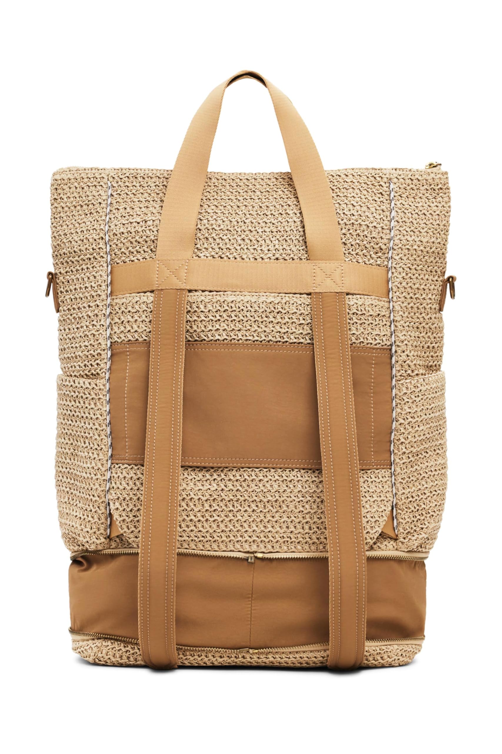 Desigual bolso de hombro bolso bandolera Raffia Voyager Backpack Natural beige