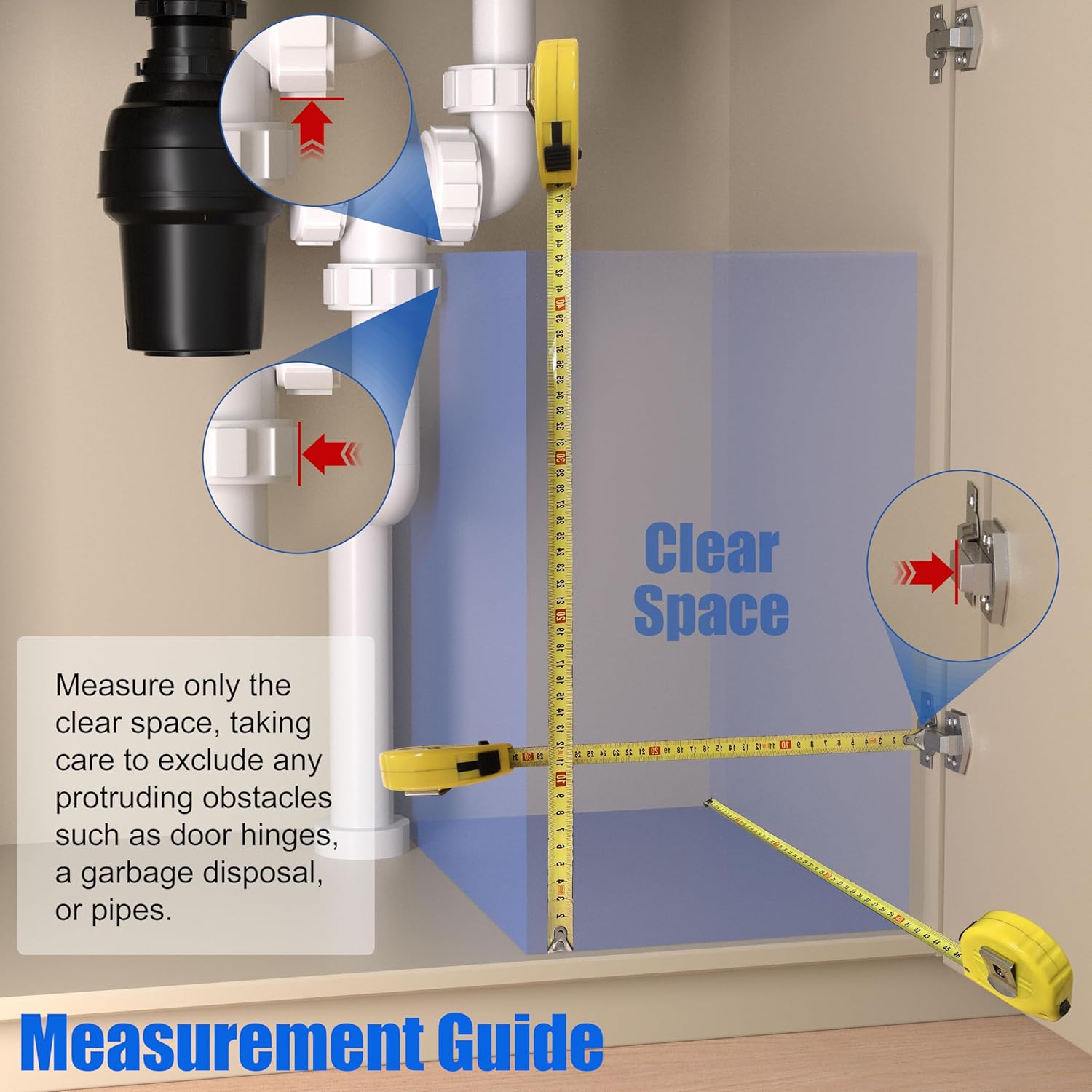Pull Out Trash Can Under Cabinet, Adjustable Cabinet Trash Can Pull Out Kit Under Sink Slide Out Shelf(Bin Not Included), Fits Min. 12" Opening Cabinet