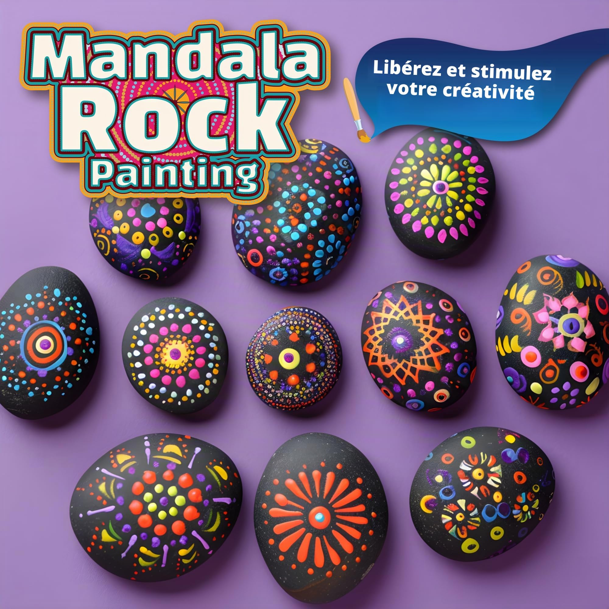 Piano Potato 10 Pièces Set de Pierres Mandala à Peindre pour Enfants, Kit de Bricolage pour Enfants à Partir de 6 Ans, Cadeau d'Anniversaire pour Filles & Garçons de 6-12 Ans