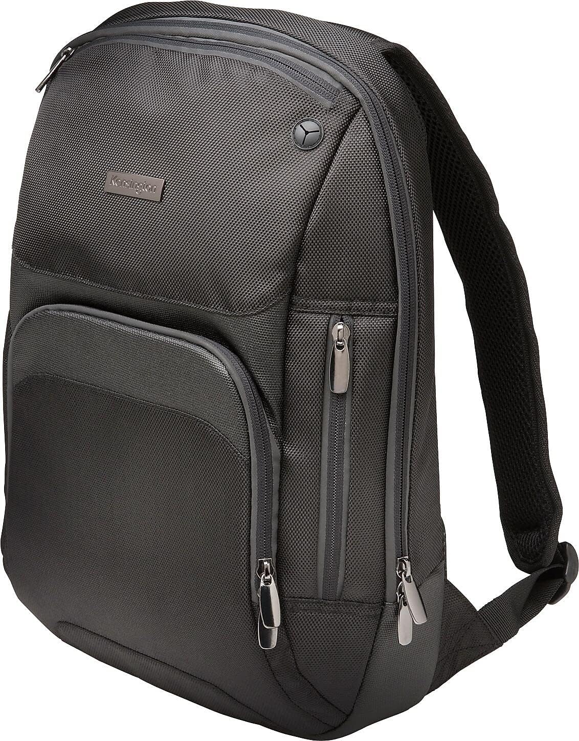 Kensington Triple Trek Slim Laptop Backpack for MacBooks, Chromebooks, Tablets & Ultrabooks up to 13-Inch-14-Inch (K62591AM), Black, 11.4" W x 15.55" H x 5.51" D