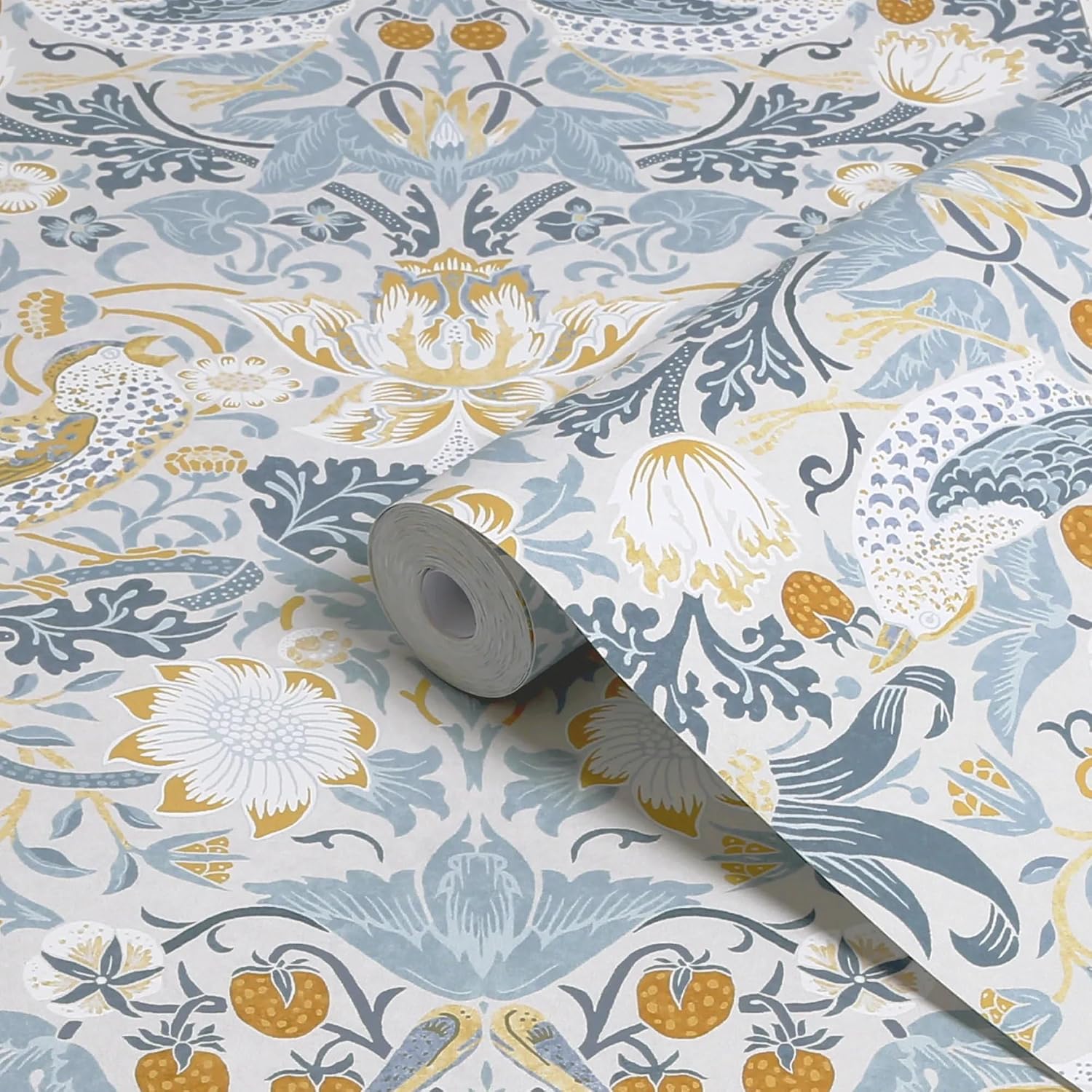 Graham & Brown William Morris at Home Strawberry Thief Soft Blue Wallpaper