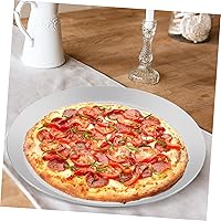 Vista 3 de Hemoton Bandeja de pizza de aluminio para pizza de queso y pizza, bandeja de hornear de acero inoxidable, bandeja de pizza antiadherente, bandeja