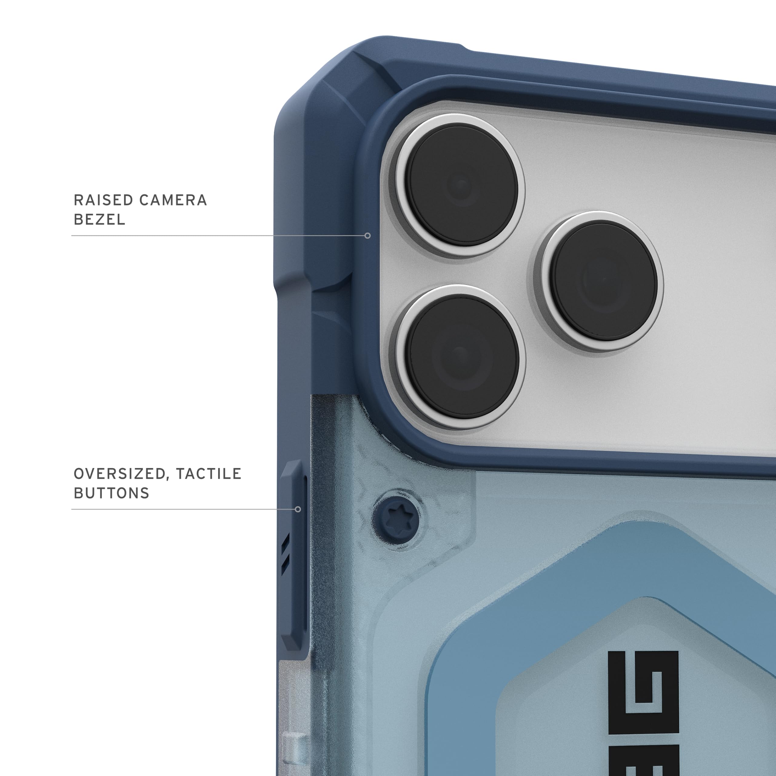 Urban Armor Gear Funda Pathfinder MS Compatible con Apple iPhone 17 Pro MAX Carga inalámbrica magnética Azul Negro Grafito
