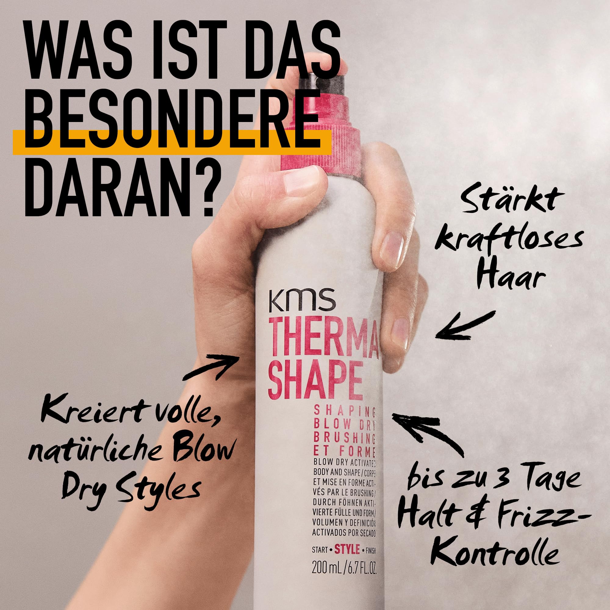 KMS THERMASHAPE Set – Schnelleres Föhnen, Hitzeschutz & Langanhaltendes Styling