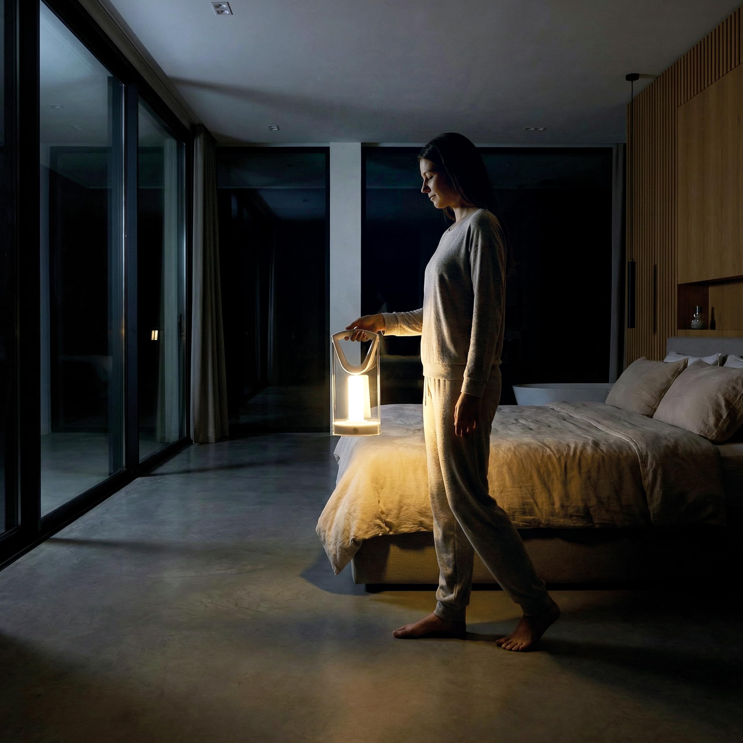 Velamp Lampada di Emergenza Portatile Ricaricabile 400 lumen, Lampada LED con funzione anti-blackout, Luce naturale 4000K - Dimmerabile - Con cavo USB, Sicura, Leggera e Compatta