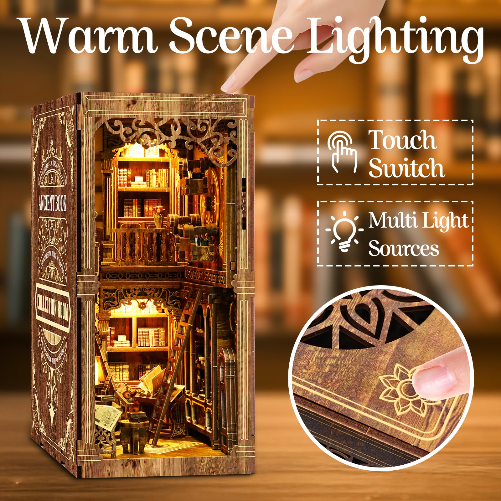 MAKEASY Book Nook Kit with LED Lights - Image 3