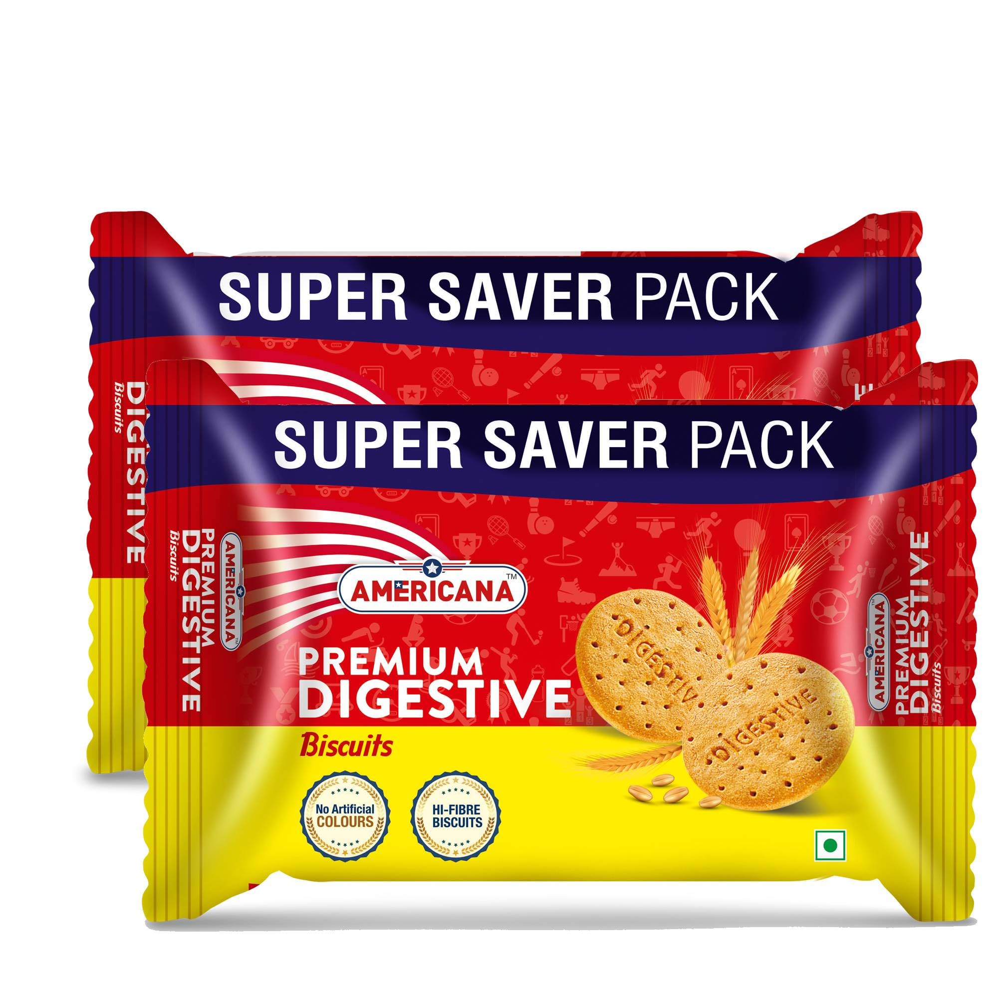 Americana Premium Digestive Biscuits | No Artificial Colours | Hi Fibre Biscuits Pack Of 2 (495g x 2)-image-46