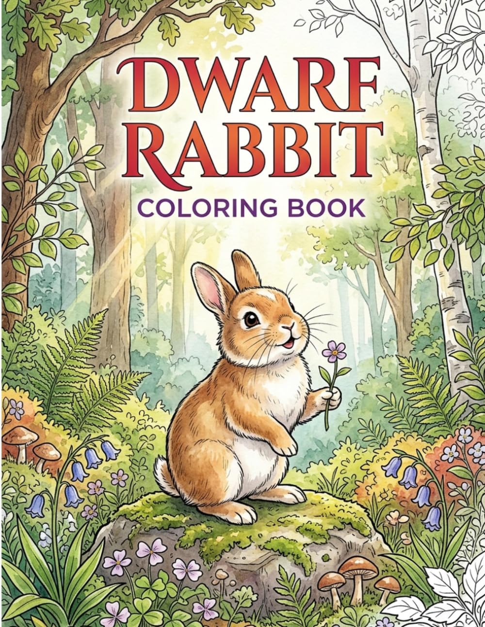 Dwarf Rabbit Coloring Book : 25 Charming Dwarf Rabbits to Color and Unwind