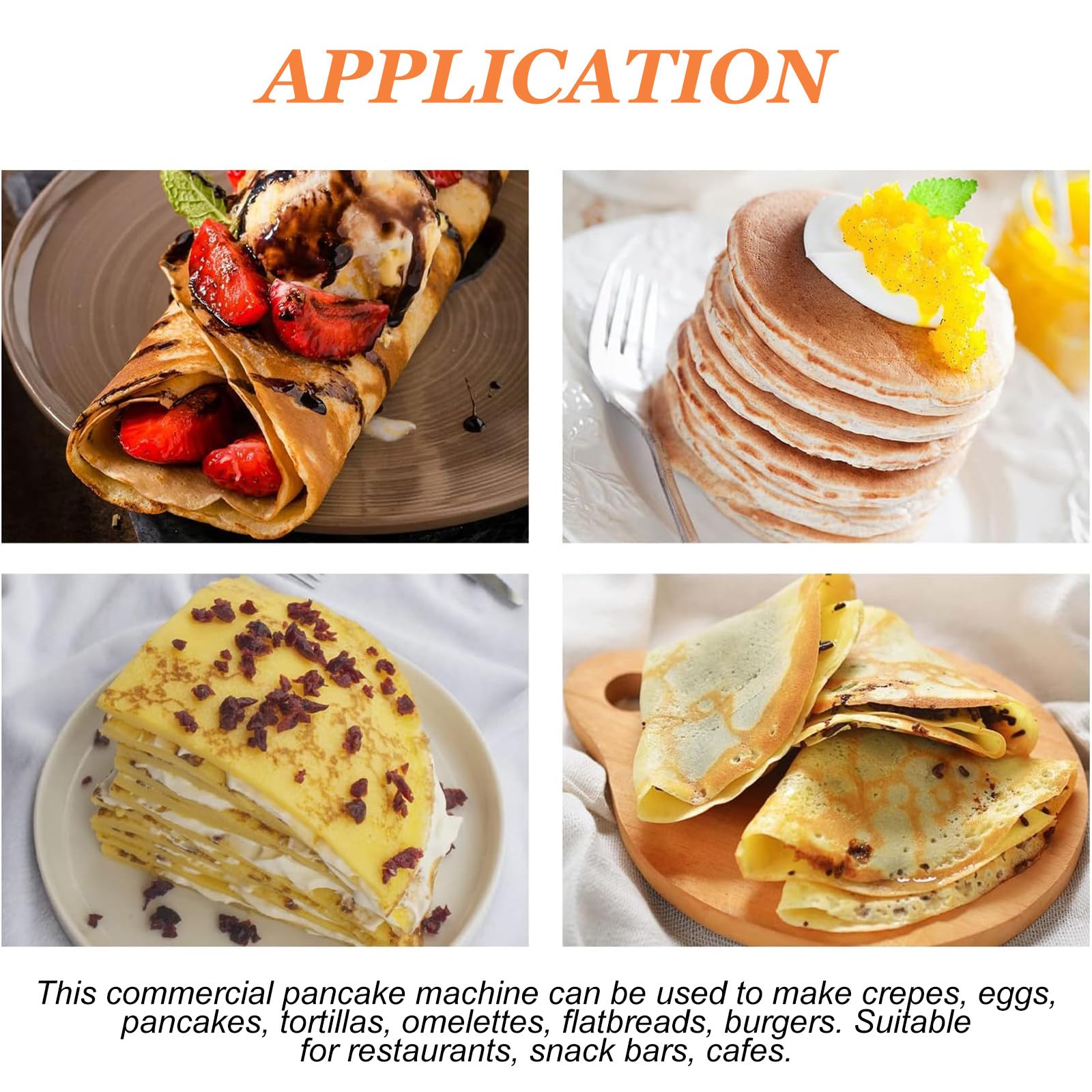 Machine à CrêPes éLectrique De 16 Pouces, Plaque Chauffante Ronde Pour CrêPes Avec Plaque Chauffante Commerciale,220V