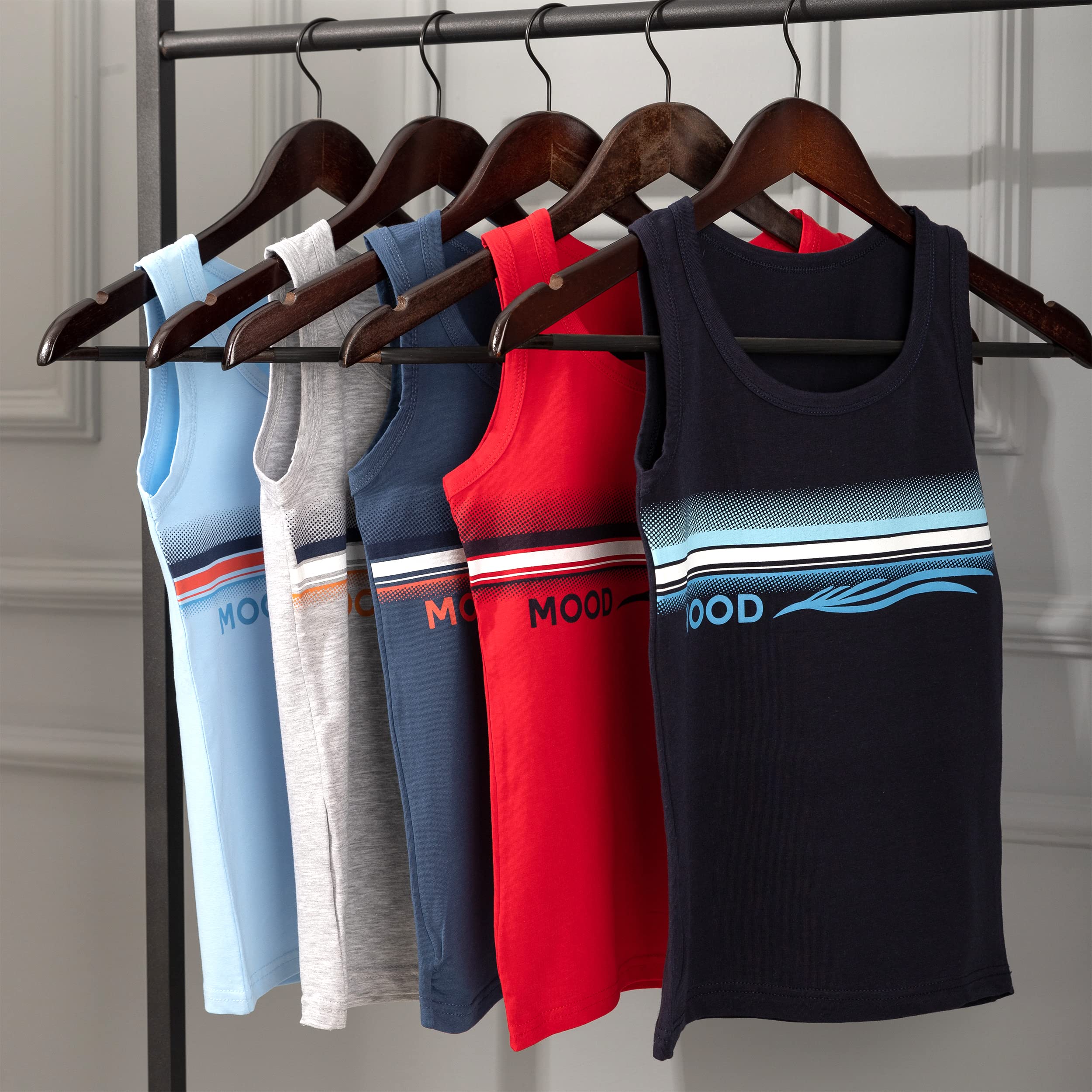 LOREZA ® 5 Débardeur Maillot de Corps sous-vêtements pour garçons en Coton - Tailles 2 à 15 Ans