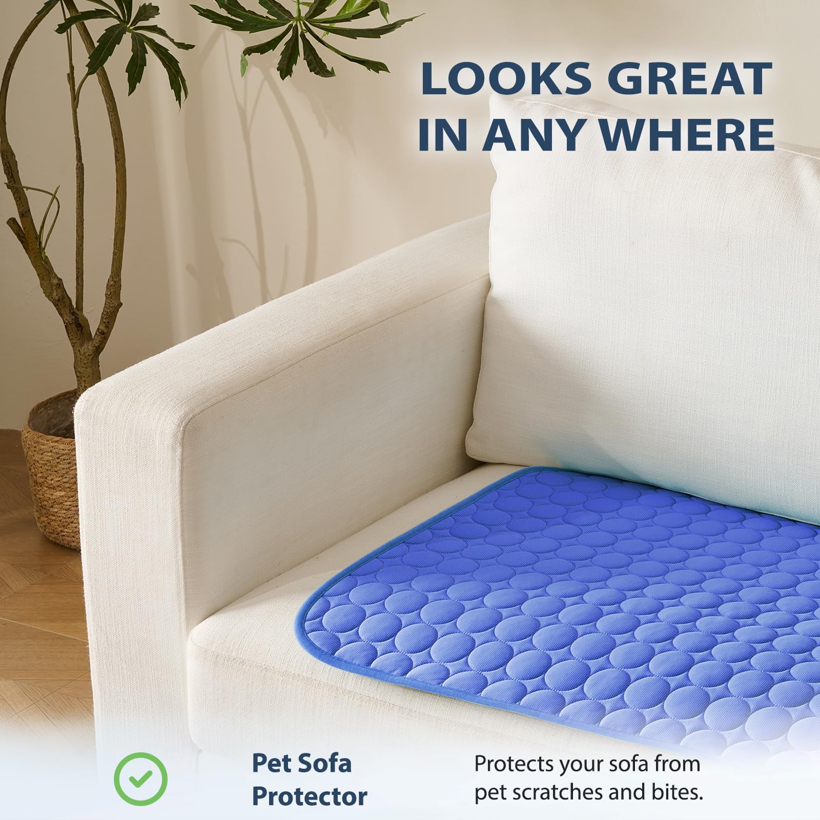 MICROCOSMOS Tapete refrescante de verano y almohadilla para dormir, parte superior de absorción de agua, materiales seguros, fácil de llevar, fácil de limpiar. Mantiene la refrigeración para mascotas