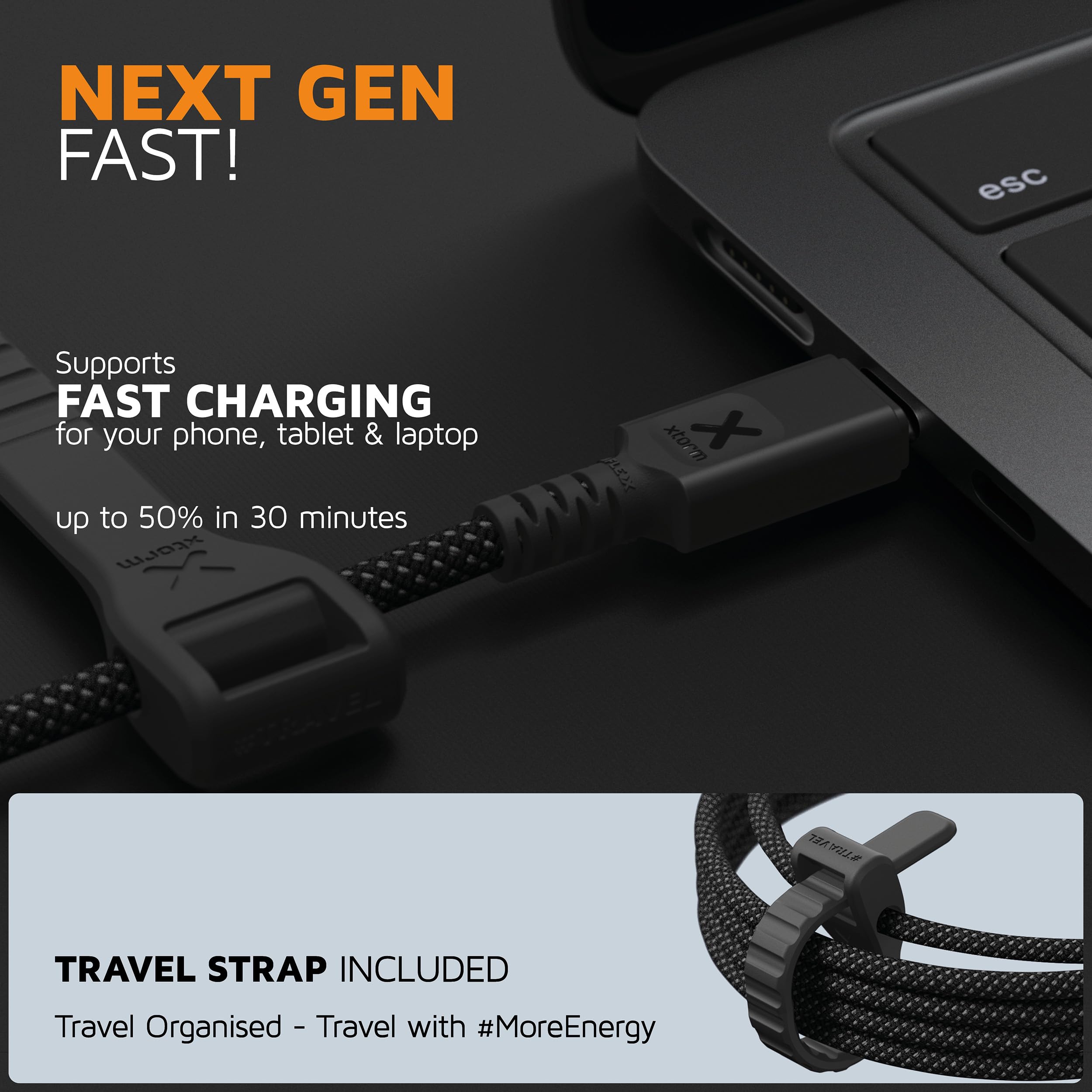 Xtorm Next Gen Kabel USB-C PD 100W - 3 metry - Czarny