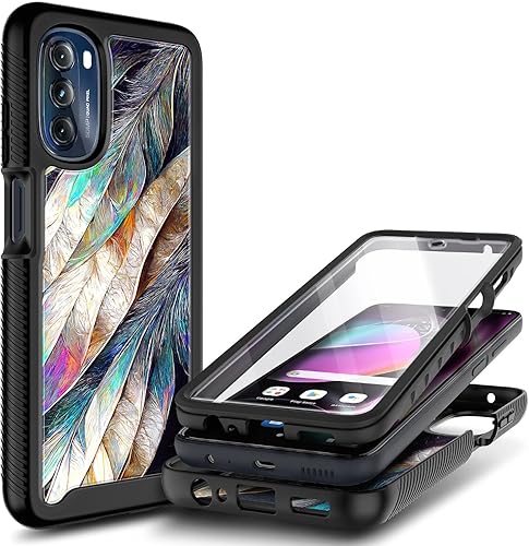 NZND Funda compatible con Motorola Moto G 5G 2022 con protector de pantalla integrado, cubierta protectora de cuerpo completo a prueba de golpes,