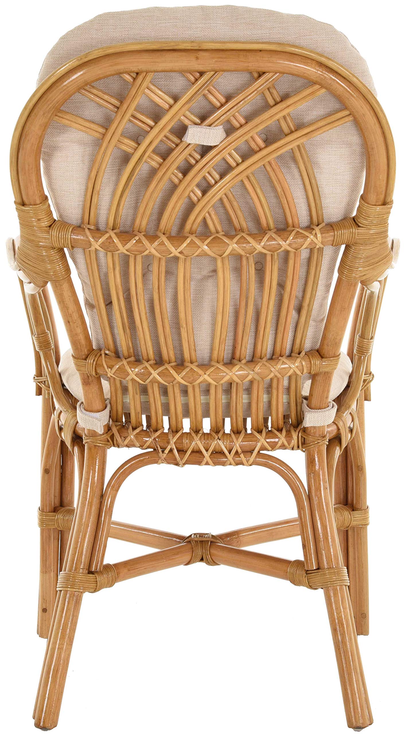Rattan Wintergartenset Capri Rattanset 5 teilig Wintergarten Rattan Garnitur 4 Personen Sitzgruppe Natur Rattanmöbel Set Rattangruppe (Honig - Dunkel)