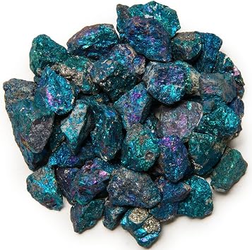 25 Pieces of Chalcopyrite Peacock Ore from Mexico - Avg. 1/2" - 1" - Raw Natural Crystals, Rocks, Stones for Wire Wrapping, Jewelry Making, Educational Specimens, Reiki