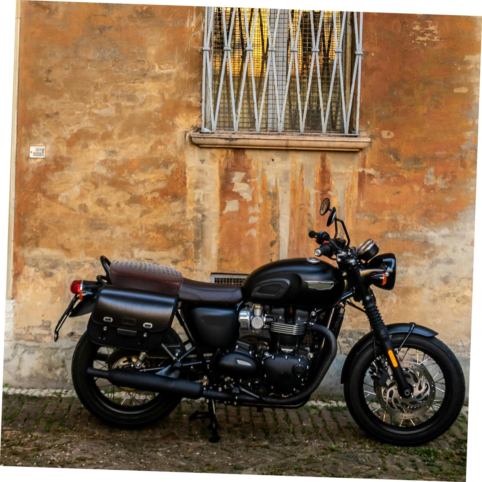Sitzkissen Für Motorrad Saugnäpfe Pu-Material Passend Rücksitzpolster Brauner Vintage-Stil