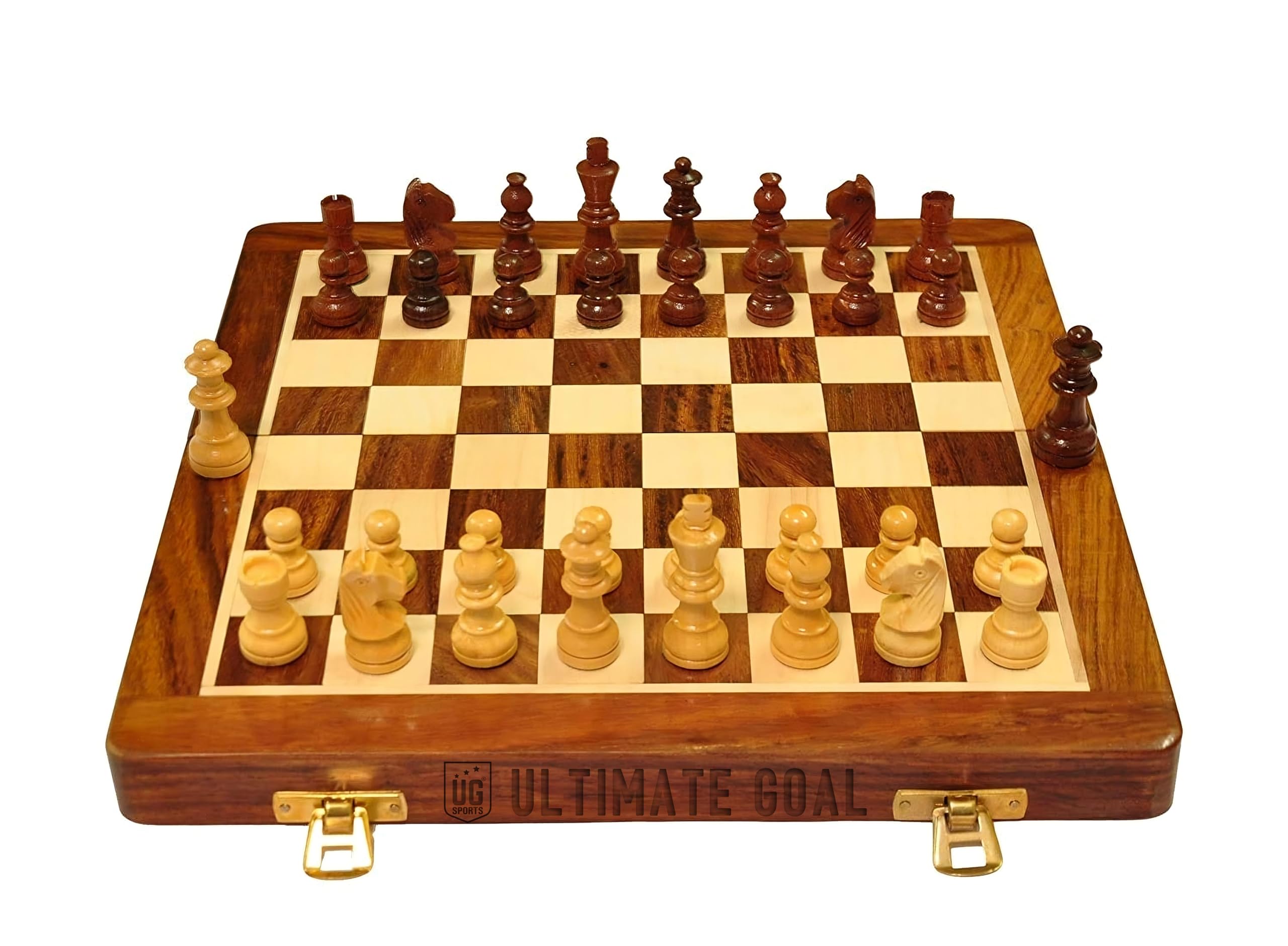 UG Sports Wooden Handcrafted Foldable Magnetic Chess Board Set with Magnetic Pieces 2 Players Game for Kids and Adults (10x10 Inches, Brown) (B0CK5GBR5S) Amazon Price History, Amazon Price Tracker