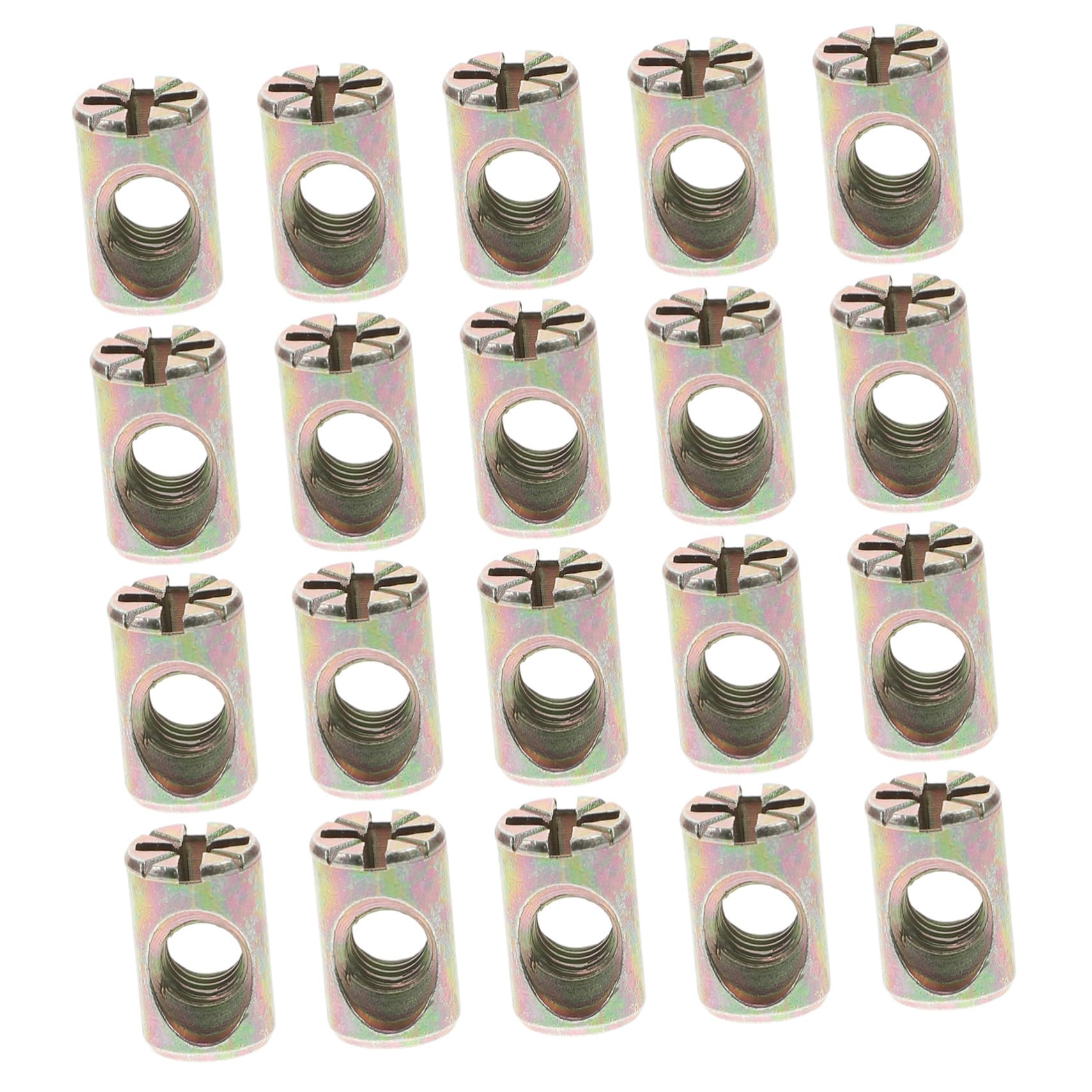 ABOOFAN 20Pezzi Barrel Nut Kit Ricambio per Fissaggi Mobili Slot per Letti e Culle Materiale in Zinco Resistente e Durevole