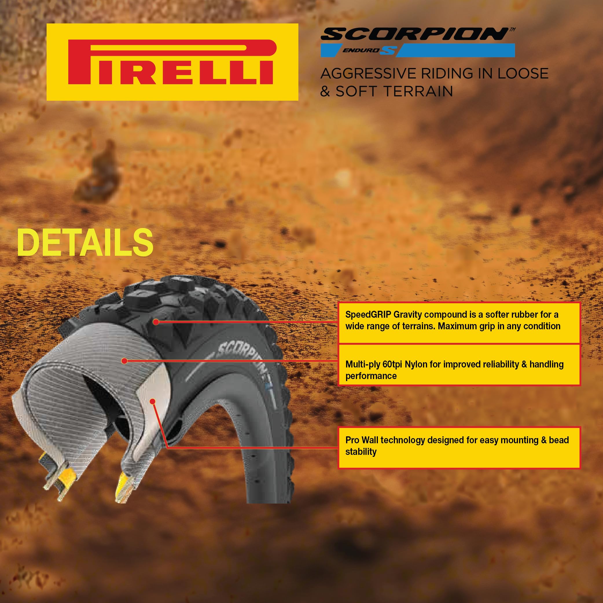 Amazon.com : Pirelli Scorpion Enduro S Classic Tan 60-622 (29x 2.4