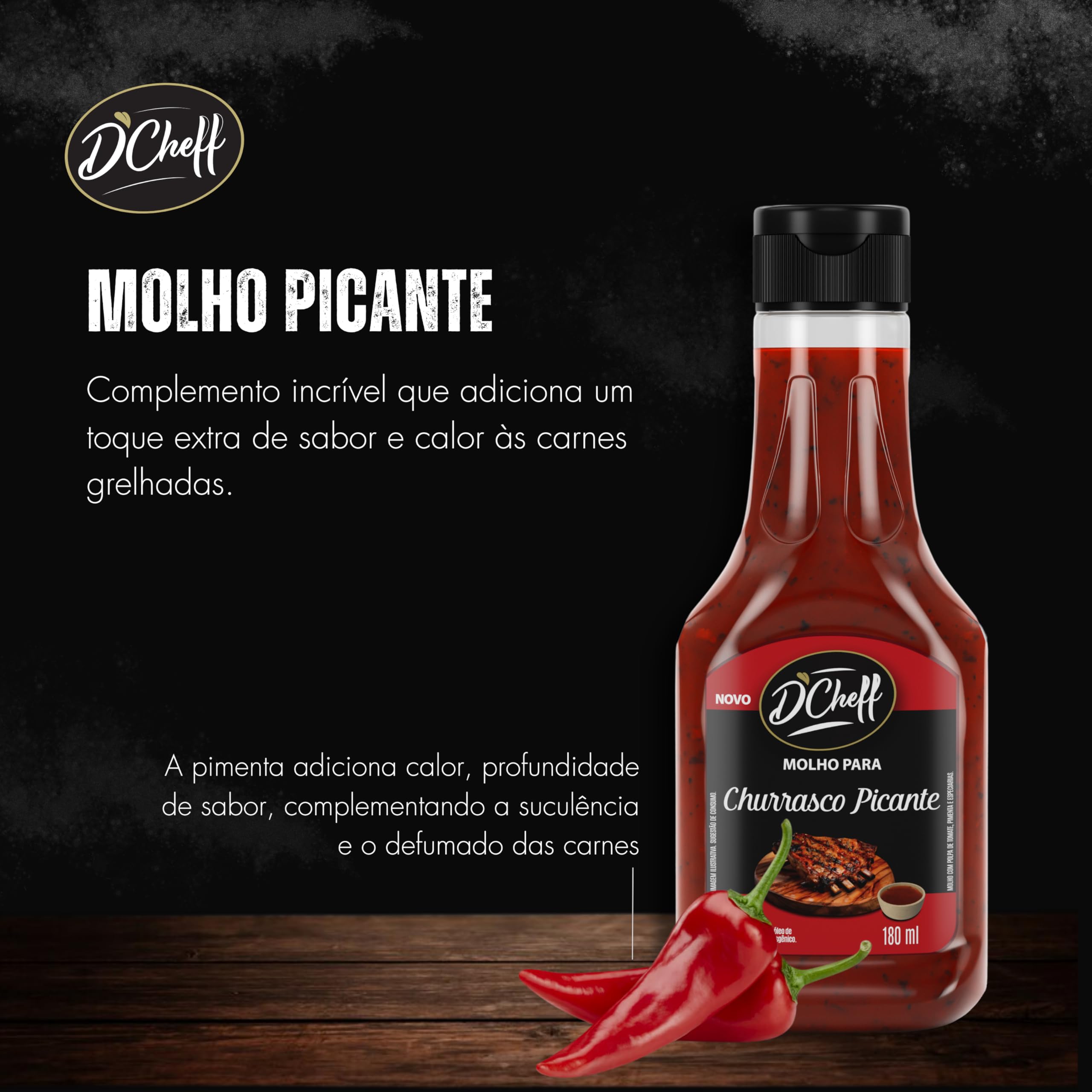 D'Cheff, Molho para Churrasco Picante, 180ml | Amazon.com.br