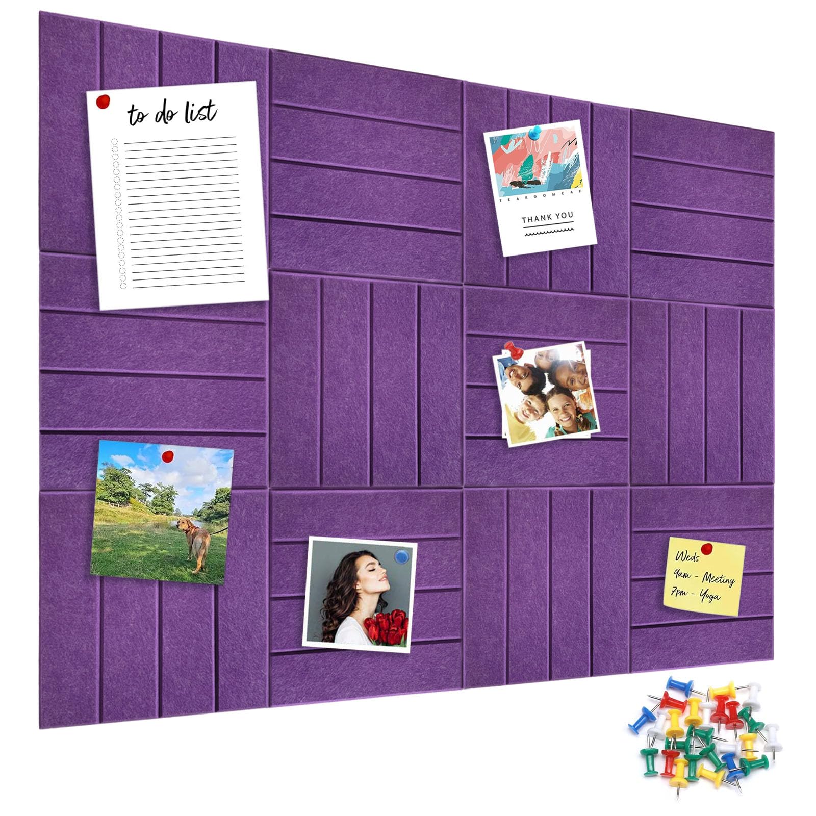 Photo 1 of GDMYST 12 Pack Purple Felt Bulletin Boards (12" x 12")