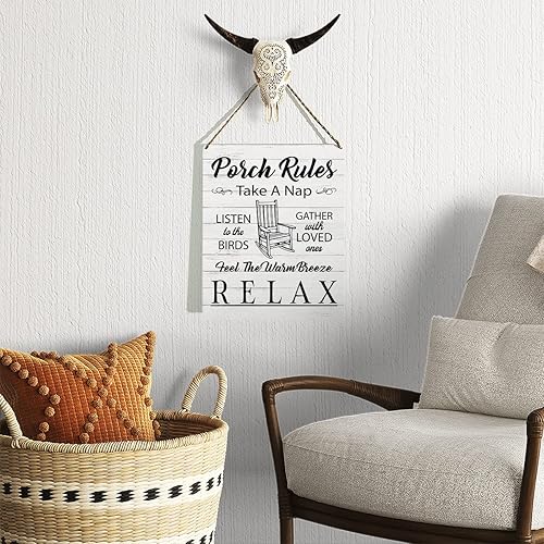 Miniatura 3 de Letrero de madera con reglas de porche, decoración de porche delantero, siente las brisas cálidas, regalo de inauguración de la casa, decoración