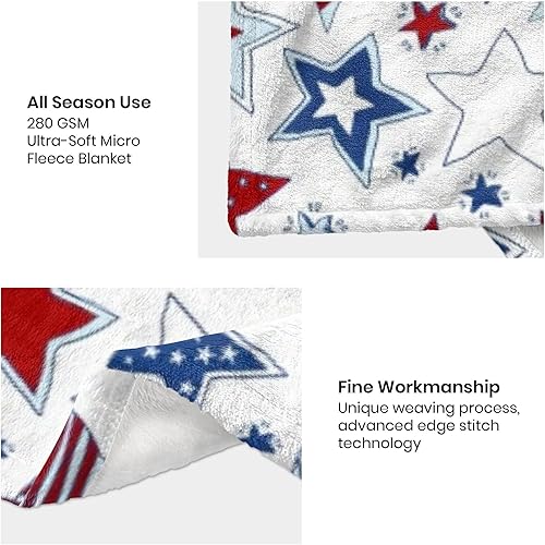 Miniatura 4 de Manta patriótica para el Día de los Caídos, manta mullida de franela de felpa mullida para el Día de la Independencia, manta de cama con bandera de