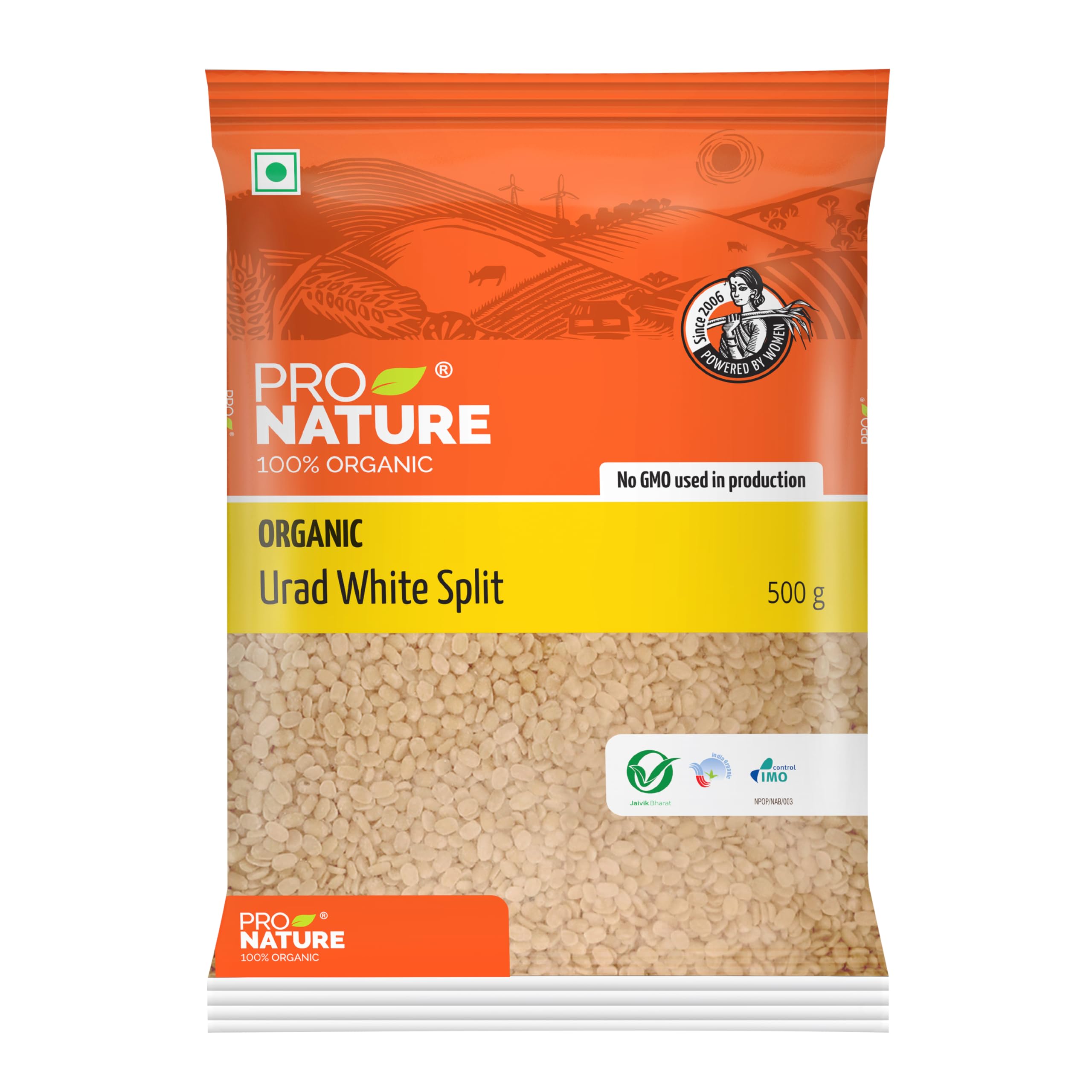 Pro Nature 100% Organic Urad White Split, 500 Grams