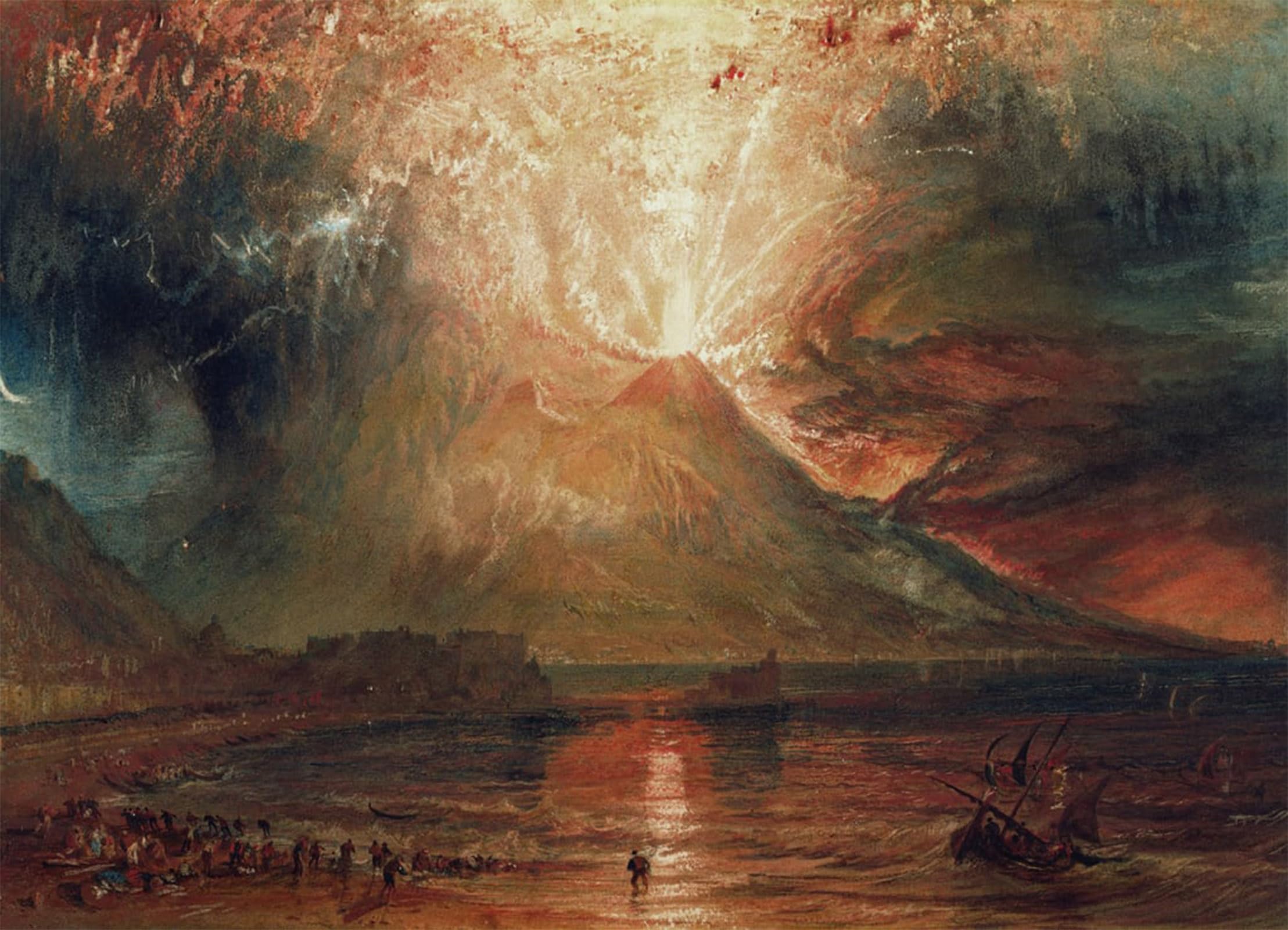 Posteriik No Frame Vintage Classic Picture Landscape Artwork Mount Vesuvius In Eruption By Mallord William Turner Portrait Canvas Painting For Office Home Decor 60X90cm
