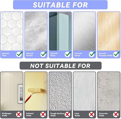 Miniatura 7 de Paquete de 6 estantes adhesivos para ducha, organizador de ducha para almacenamiento de baño, decoración del hogar y cocina, organizadores y