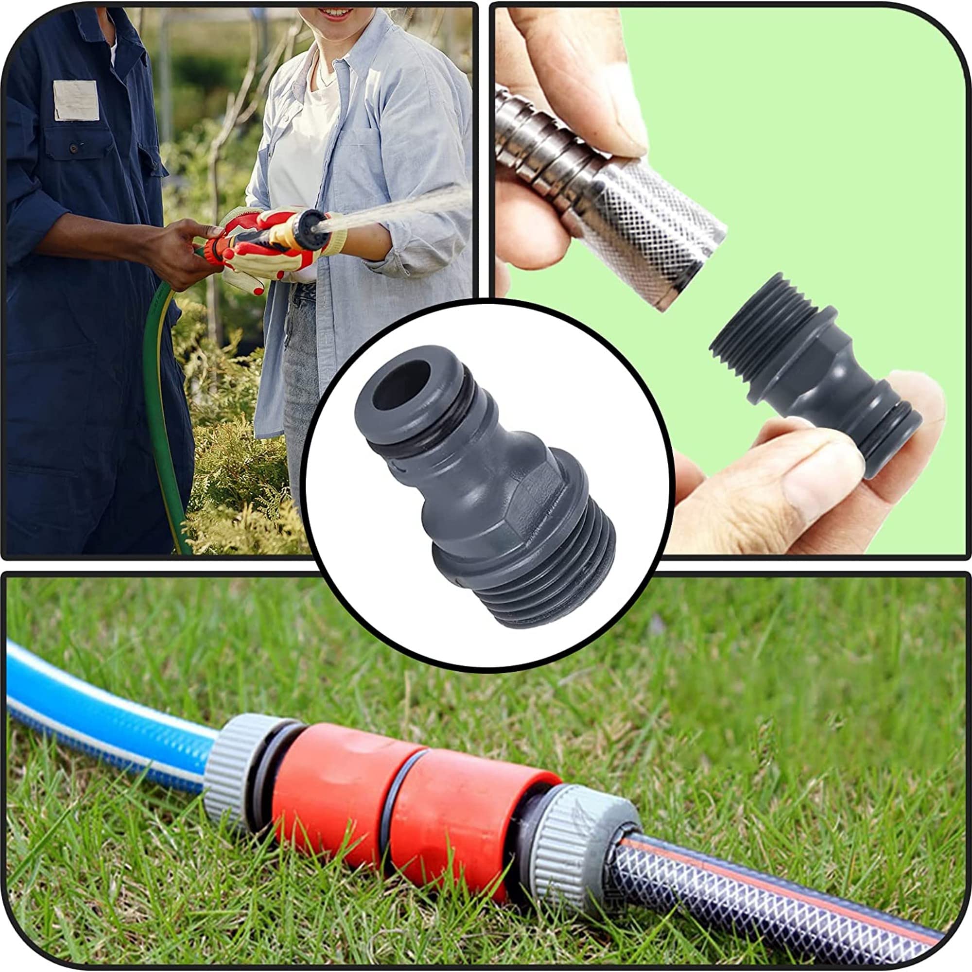 3 Connettori Per Tubo Da Giardino Hoselock – Raccordi Rubinetto Adattatori Gialli