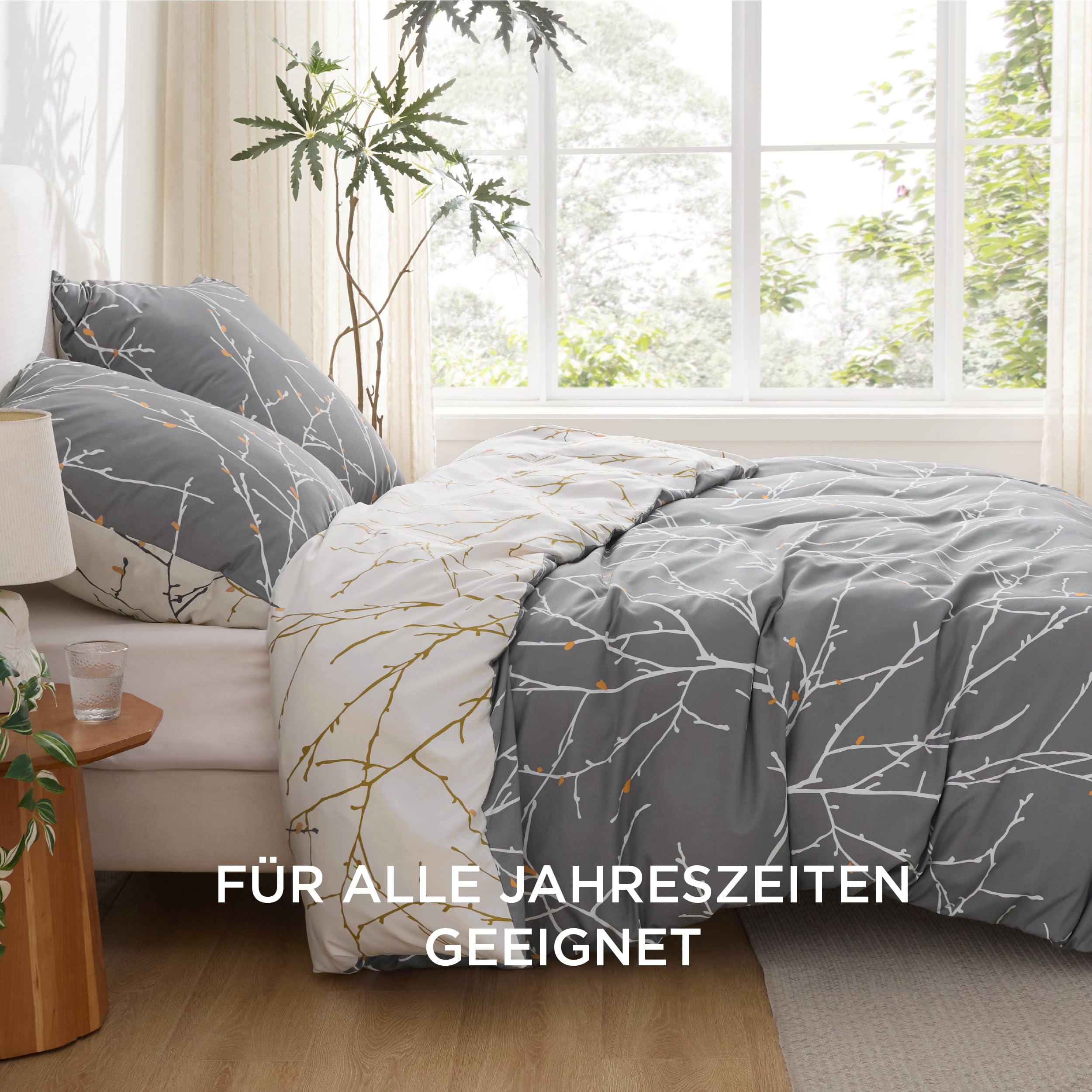 MENDALE Duvet Cover Set - Premium Bedding Set - 135*200 cm Duvet Cover with 80*80 cm Pillow Case - Soft Brushed Microfiber- Off-white & Khaki | Dekbedovertrekken