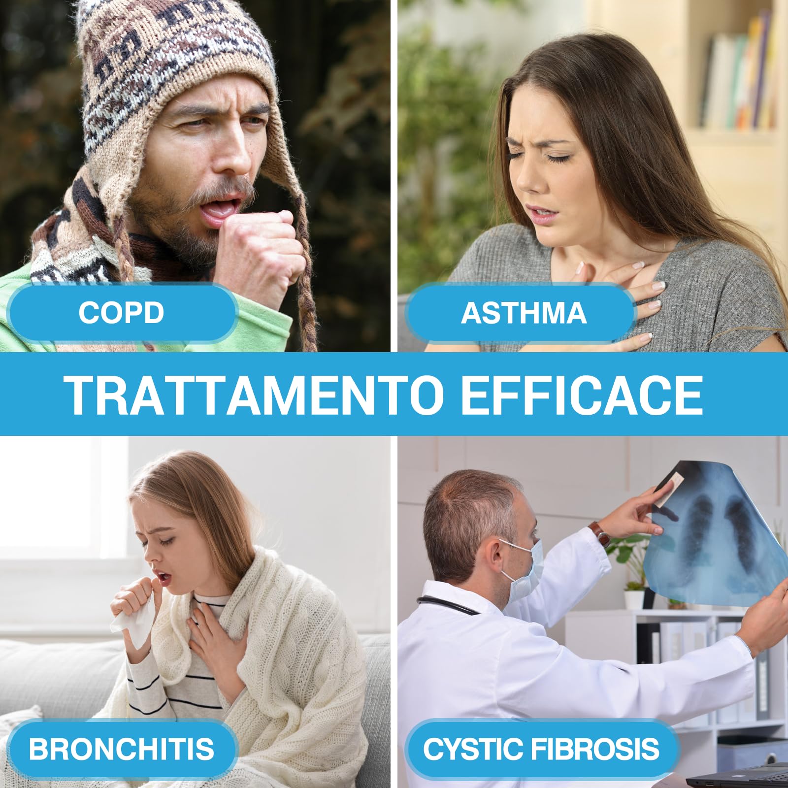 Tilcare Espansore Polmonare di Respirazione e Dispositivo di Rimozione del Muco - Esercizio Fisico e Terapia di Pulizia - Ottimo Trattamento per BPCO, Asma, Bronchite, Fibrosi Cistica o Sollievo