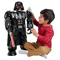 Fisher-Price Imaginext Star Wars – Darth Vader Robot, personaggio alto 61+ cm con spada laser, luci e suoni, include die-cast Stormtrooper, palla e dischi proiettili, 3+ anni, HXG51