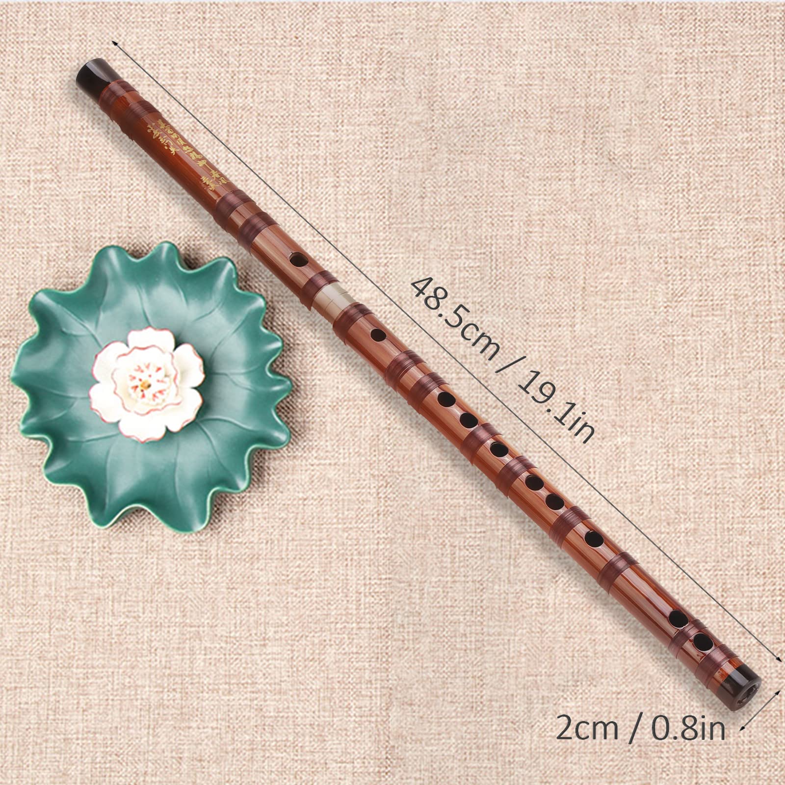flûte bambou, Flûte en bambou avec membrane en bambou et sac en velours pour Débutants avec Boîte de Rangement, Instrument D'orchestre pour la Performance et L'examen de qualité
