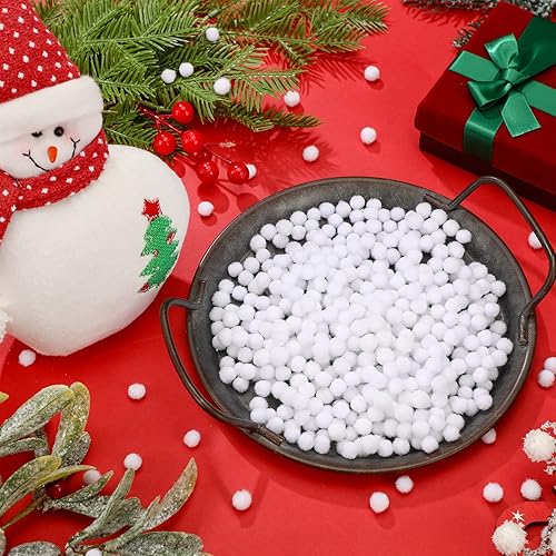 Miniatura 4 de Boao 600 Pieces Christmas Pom Poms Balls, Assorted Sizes Arts and Craft Pompoms Fluffy Pom Balls Mini for Christmas DIY Party Decorations (White,