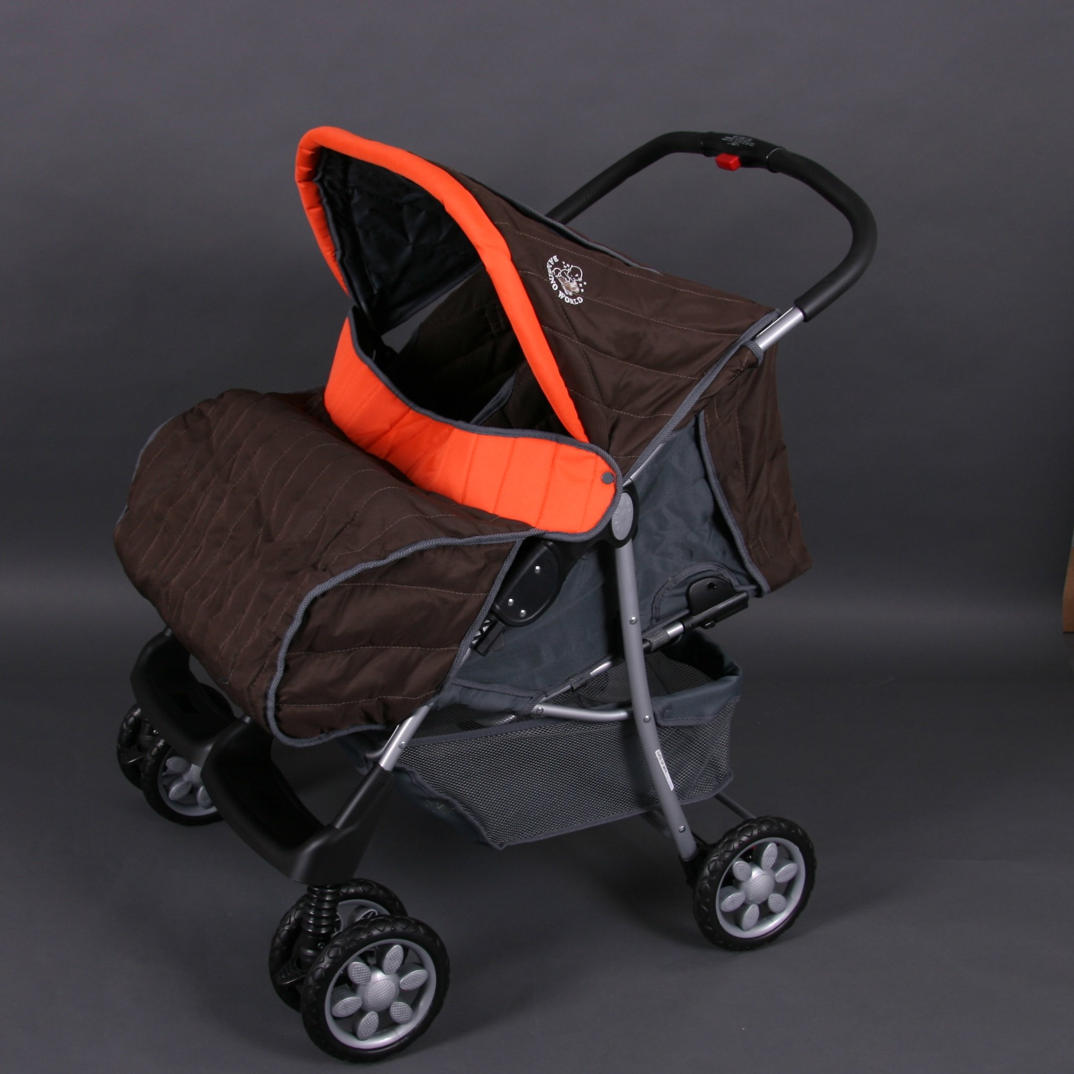 Lujoso tandem-cochecito para gemelos naranja - BambinoWorld
