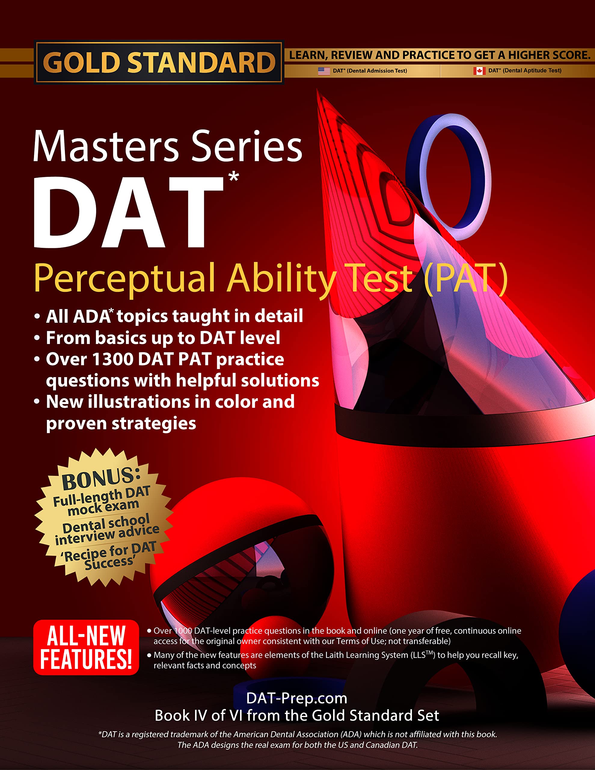DAT PAT Masters Series (Perceptual Ability Test), DAT Prep Strategies for the Dental Admission Test PAT, Includes Full-length DAT Practice Test Dental School Interview Advice by Gold Standard DAT