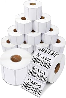 Aegis Adhesives 2.25x1.25 Direct Thermal Labels, 12 Rolls 1000/Roll, Perforated for Zebra Rollo Printers - Barcode Address Shipping
