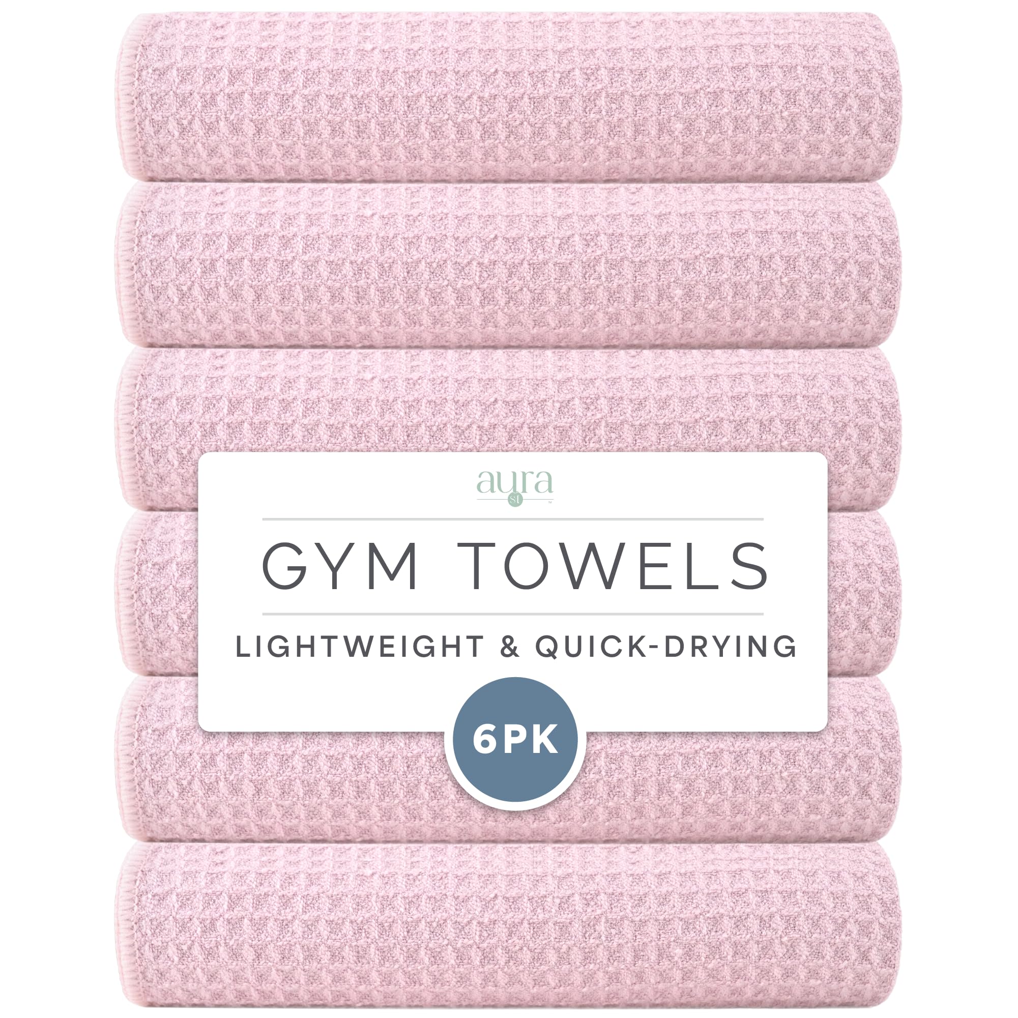 S&T INC. Toallas de microfibra para gimnasio, toalla de yoga para el hogar y bolsa de gimnasio, 16 x 27 pulgadas, paquete de 6
