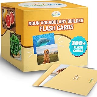 Noun Vocabulary Builder Flash Cards - 300 Educational Photos â€“ Farm Animals, Tasty Vegetables, Instruments, Sports, Transportation - for Speech Therapy Materials, ESL, Special Education with Games