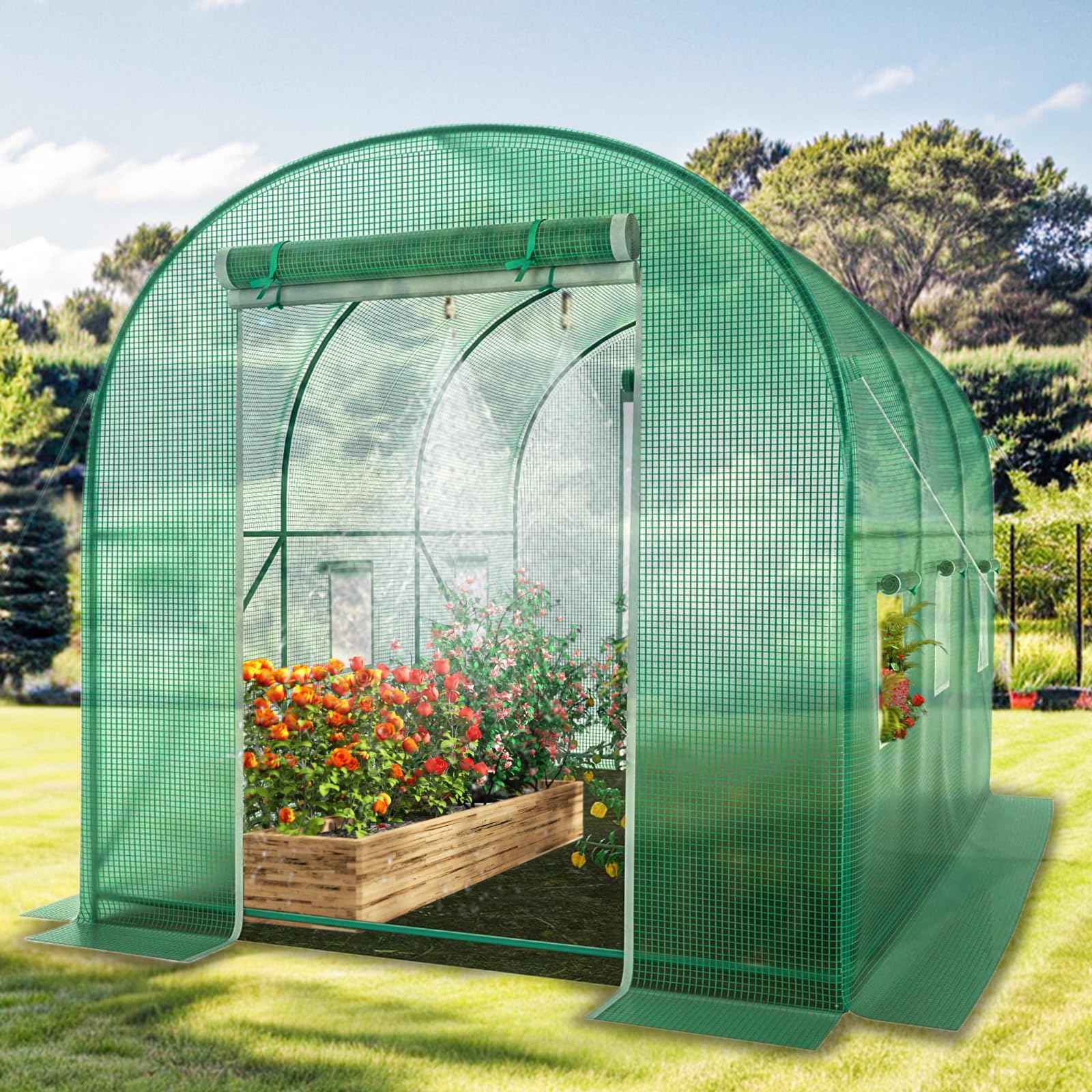 Amazon.com : Outdoor 12x7x7 FT Greenhouse with Screen Door with