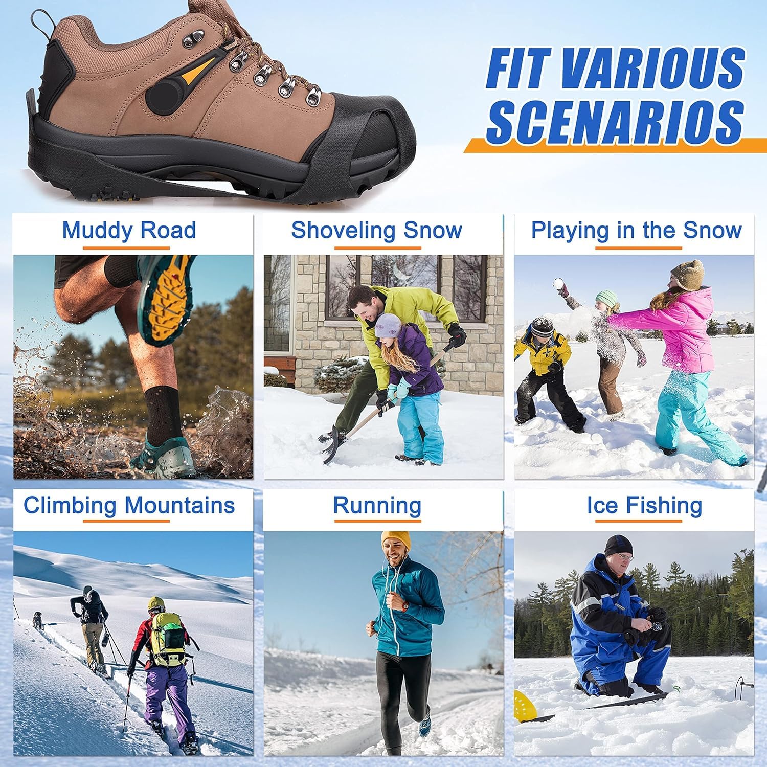 Amazon | アイゼン 登山 靴 滑り止め シューズ スノー チェーン