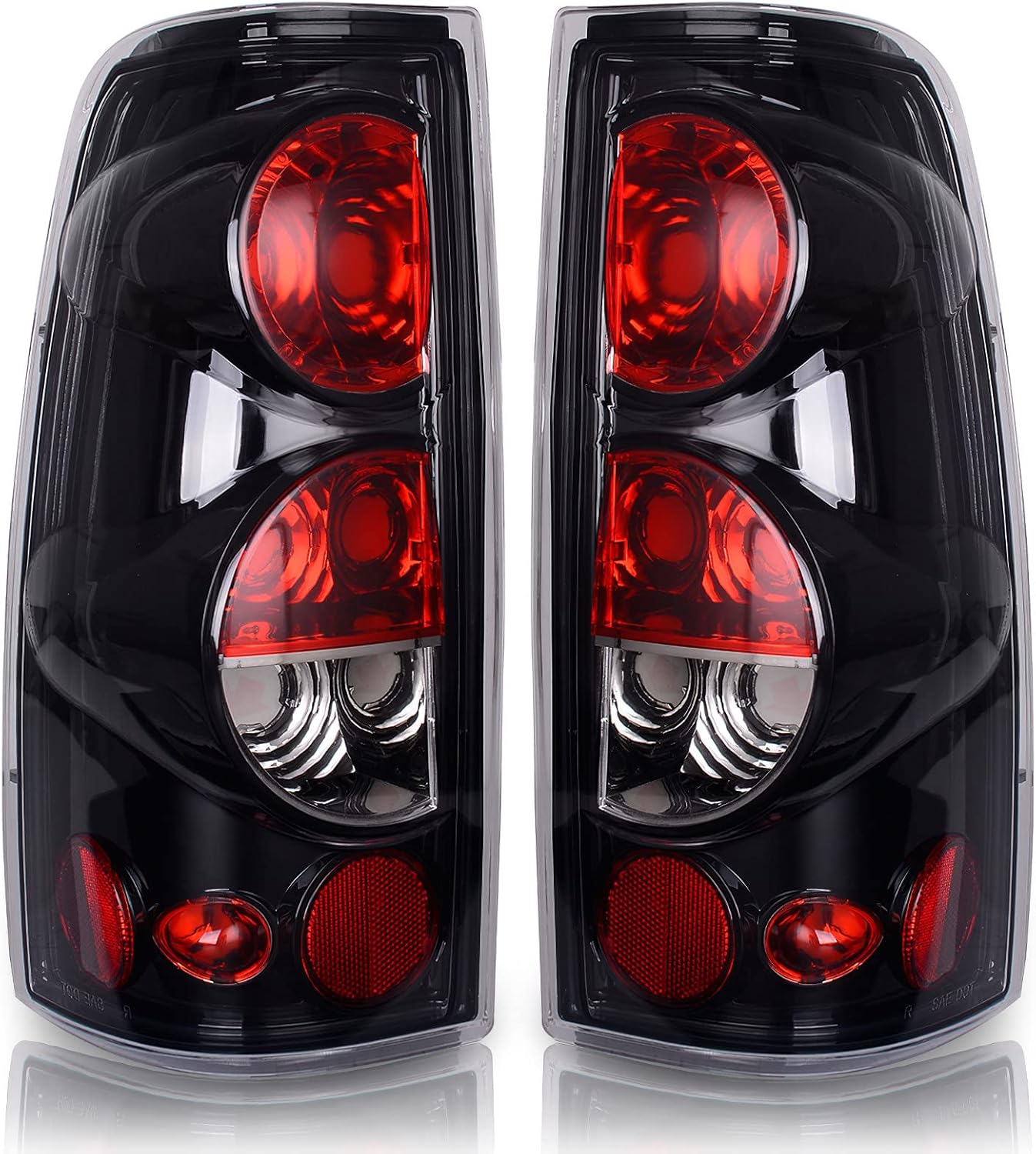 AUTOSAVER88 Tail Lights Assembly Compatible with 1999-2002 Chevy Silverado 1500 2500, 1999-2002 GMC Sierra 1500, and 2001-2002 GMC Sierra 2500, Clear Lens