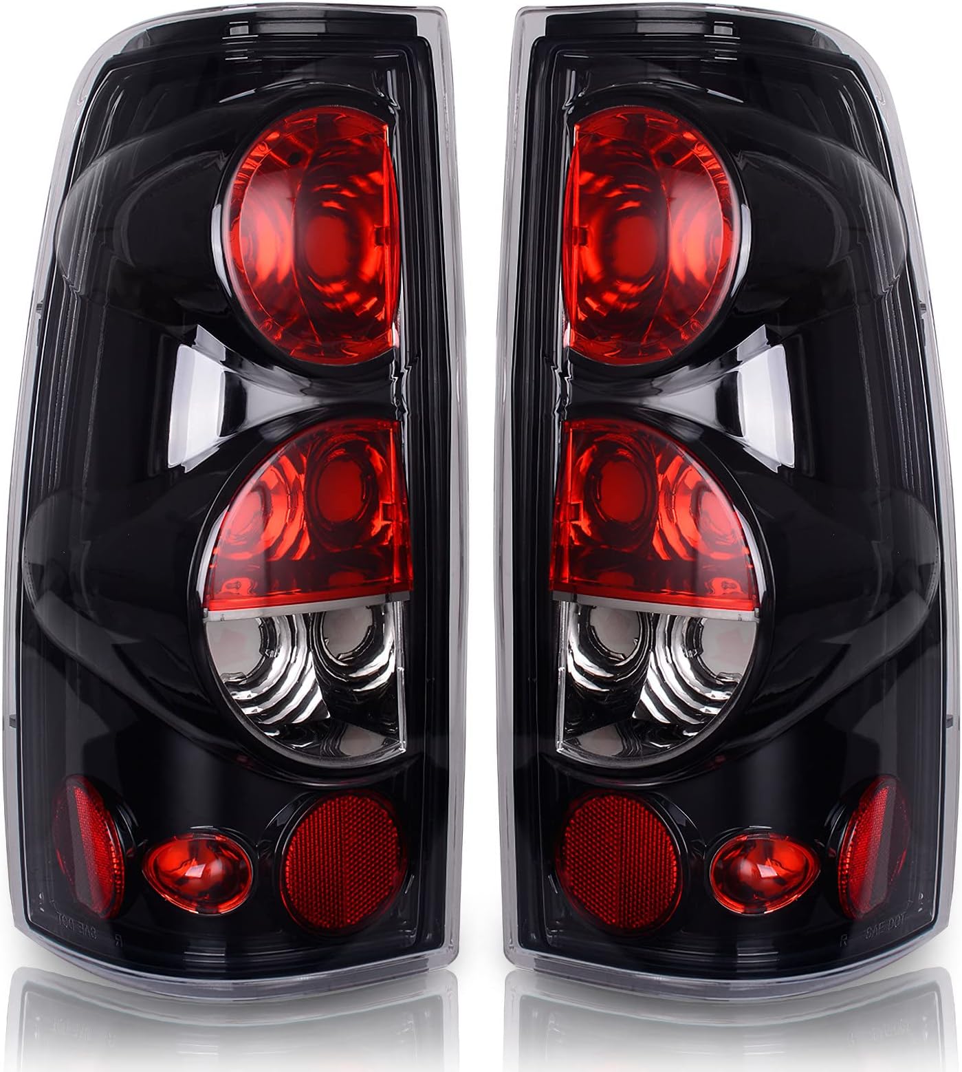 Taillights, Tail Lamps for Chevy Chevrolet Silverado 1500 2500 3500 1999-2006 & 2007 with Classic Body Style, GMC Sierra 1500 2500 3500, 1999-2002 (Does Not Fit Barn Door/Sidestep Models)