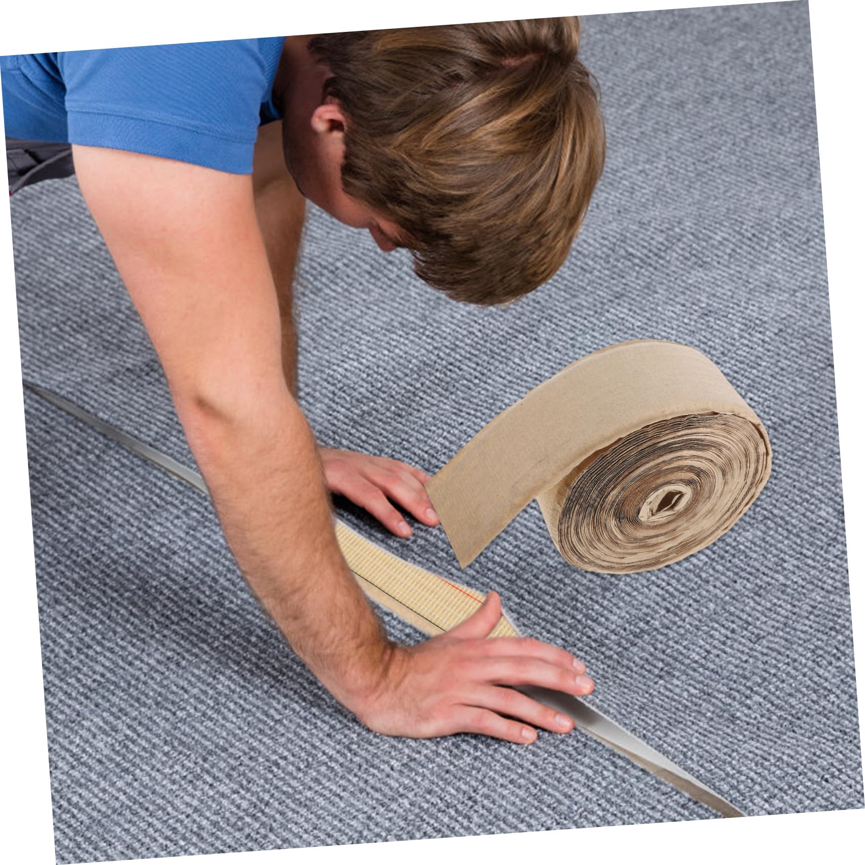 DOITOOL Cinta Adhesiva para Unir Alfombras, Agarre para Alfombras, Tira Térmica de Fibra de Vidrio Adhesivo Activado por Calor para Instalación de Costuras