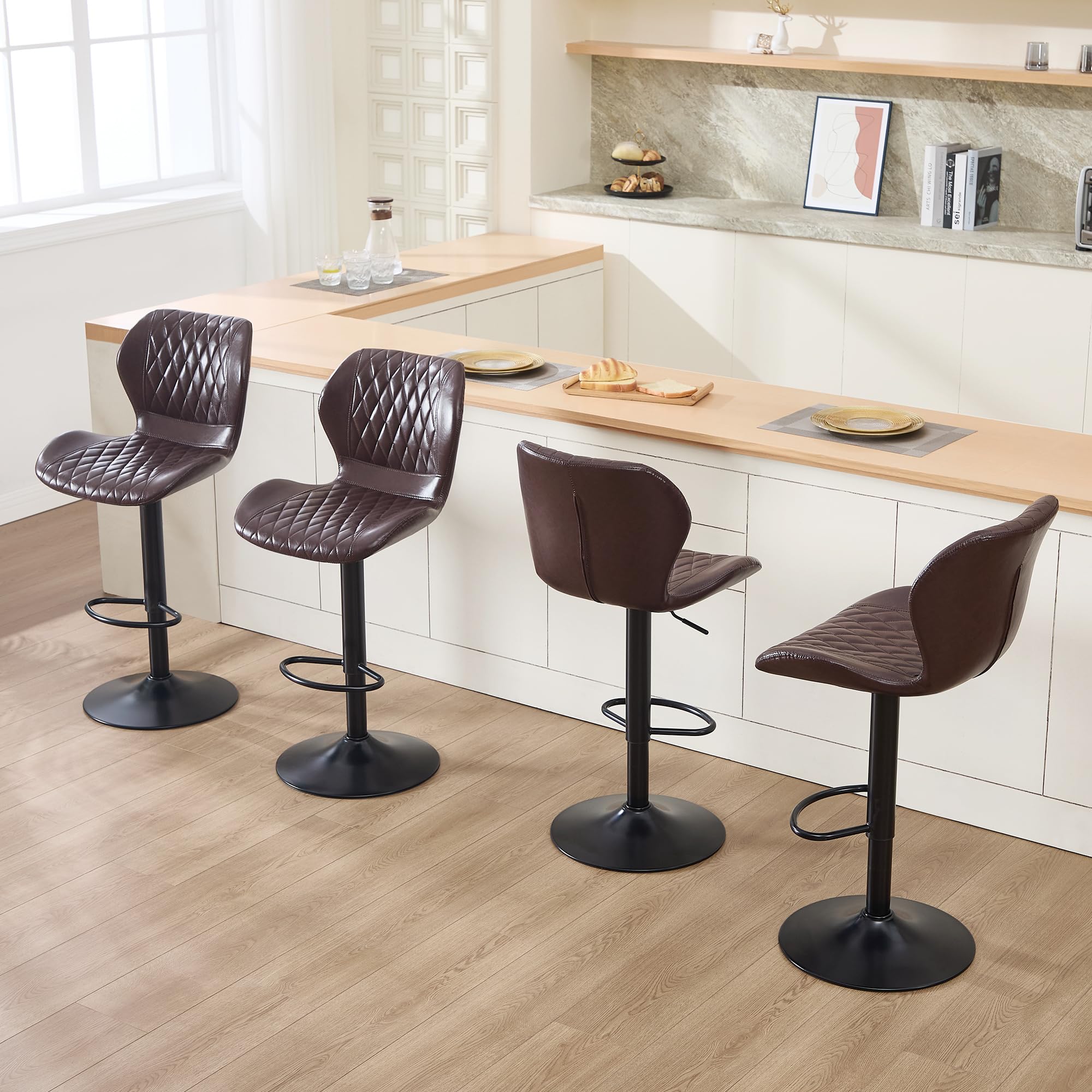 HOMYKA Bar Stools Set of 4