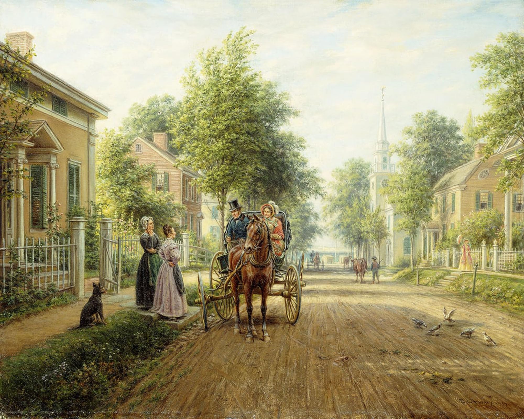 POSTERIIk Famous Animal Posters Vintage Picture on the Way to Town by Edward Lamson Henry Modern Wall Decor for Home Decor 60x90cm