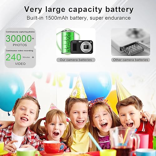 Miniatura 7 de Cámara Digital, Cámara de 48MP con Enfoque Automático para Niños, Cámaras Digitales FHD 1080P Point and Shoot con Tarjeta de 32GB, Zoom 16X